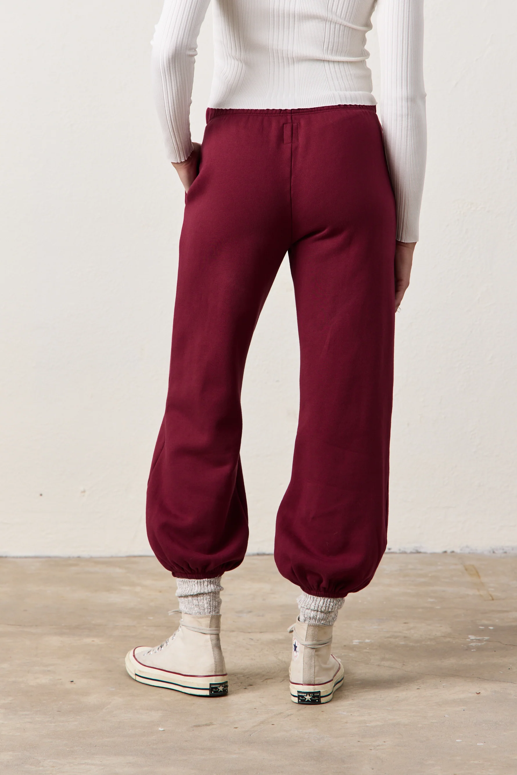 SHANE BILLOW COZY FLEECE SWEATPANT / DARK CHERRY - Renuaun