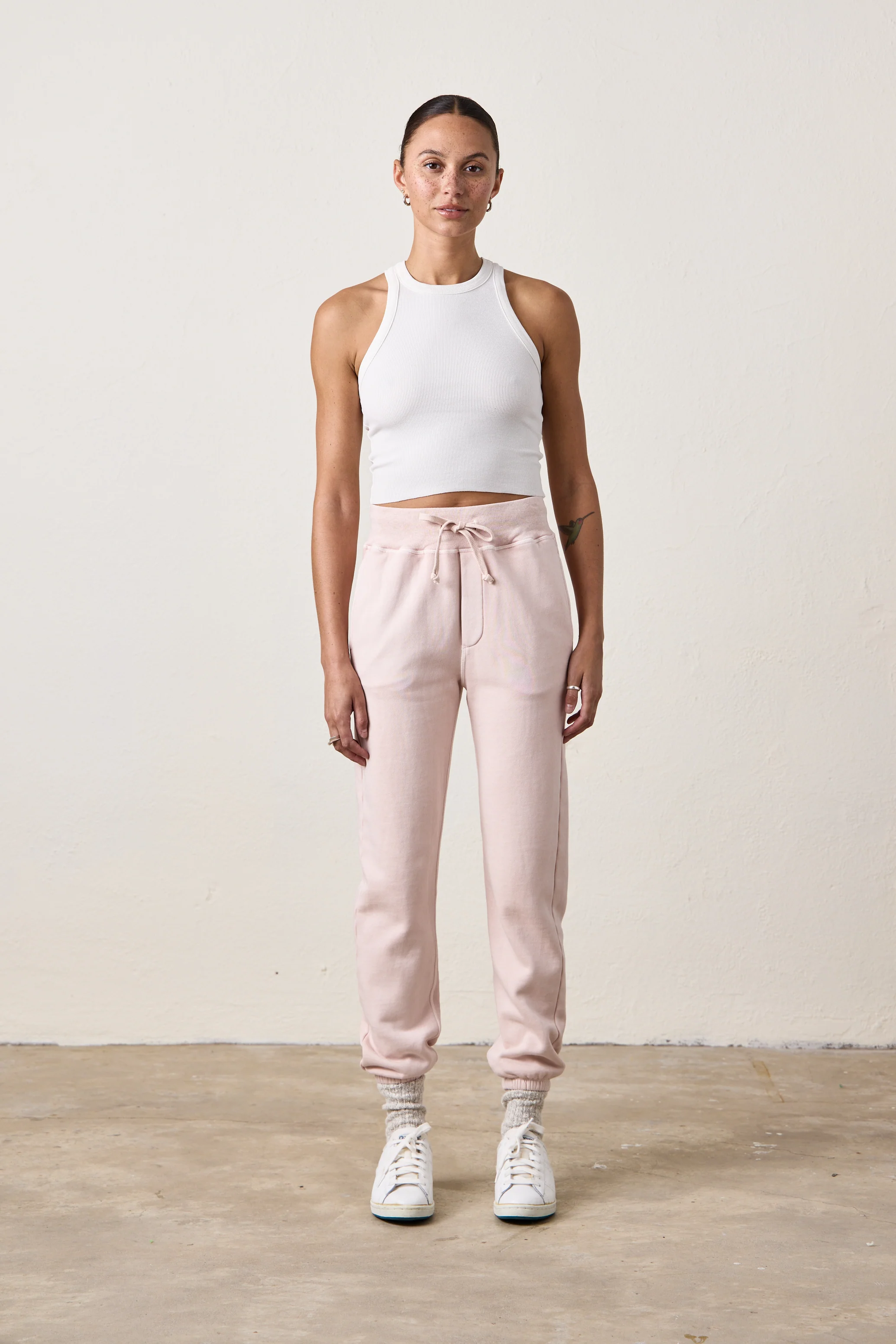 ISABELLA HIGH WAIST COZY FLEECE SWEATPANT / ROSY - Renuaun