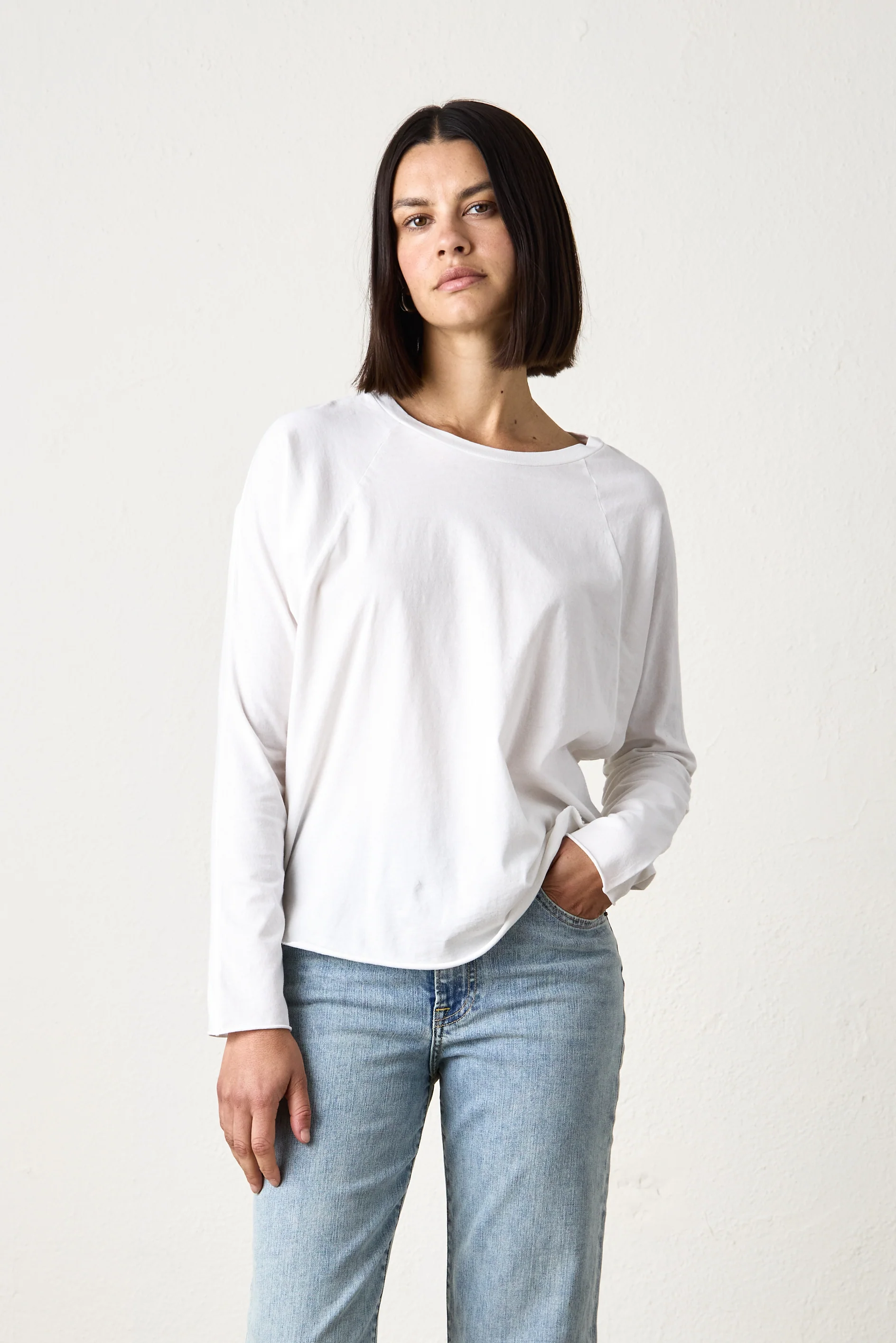 BROCK FINE JERSEY DOLMAN TEE / SOFT WHITE - Renuaun