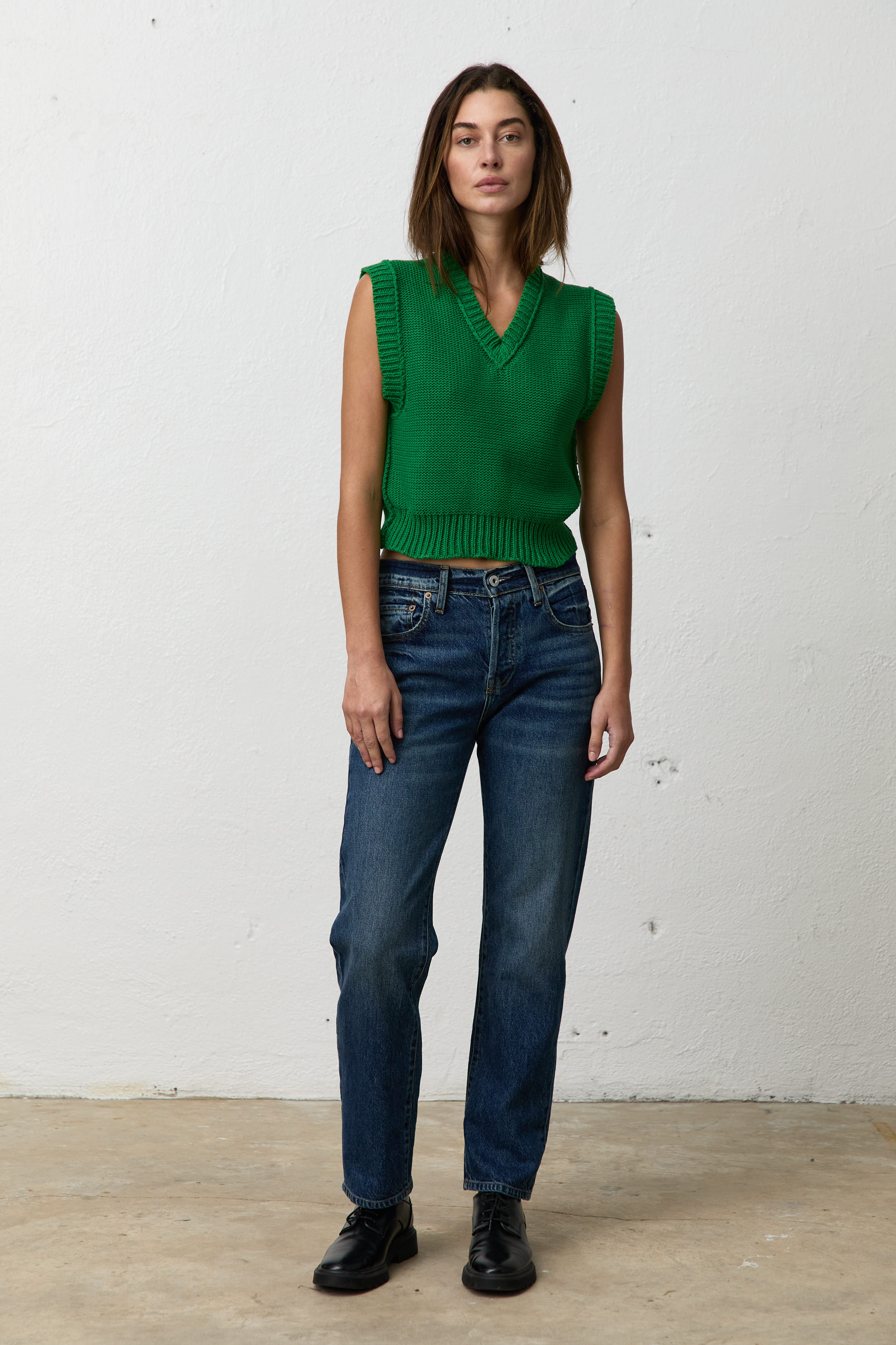 NSF Cruz Shrunken Vest / Kelly Green - Renuaun