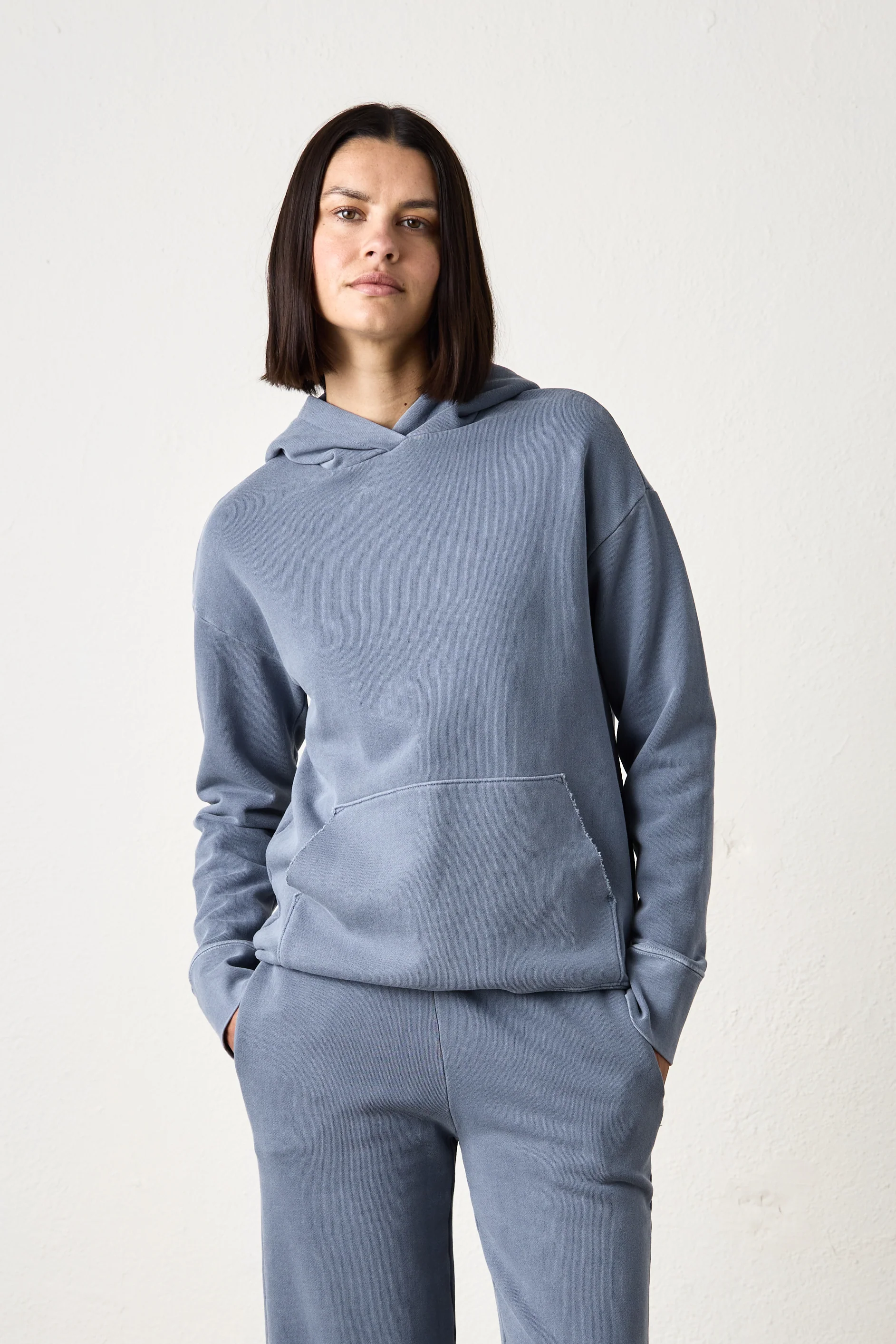 ELLIS RELAXED LOOP TERRY HOODY / HEATHER INDIGO - Renuaun