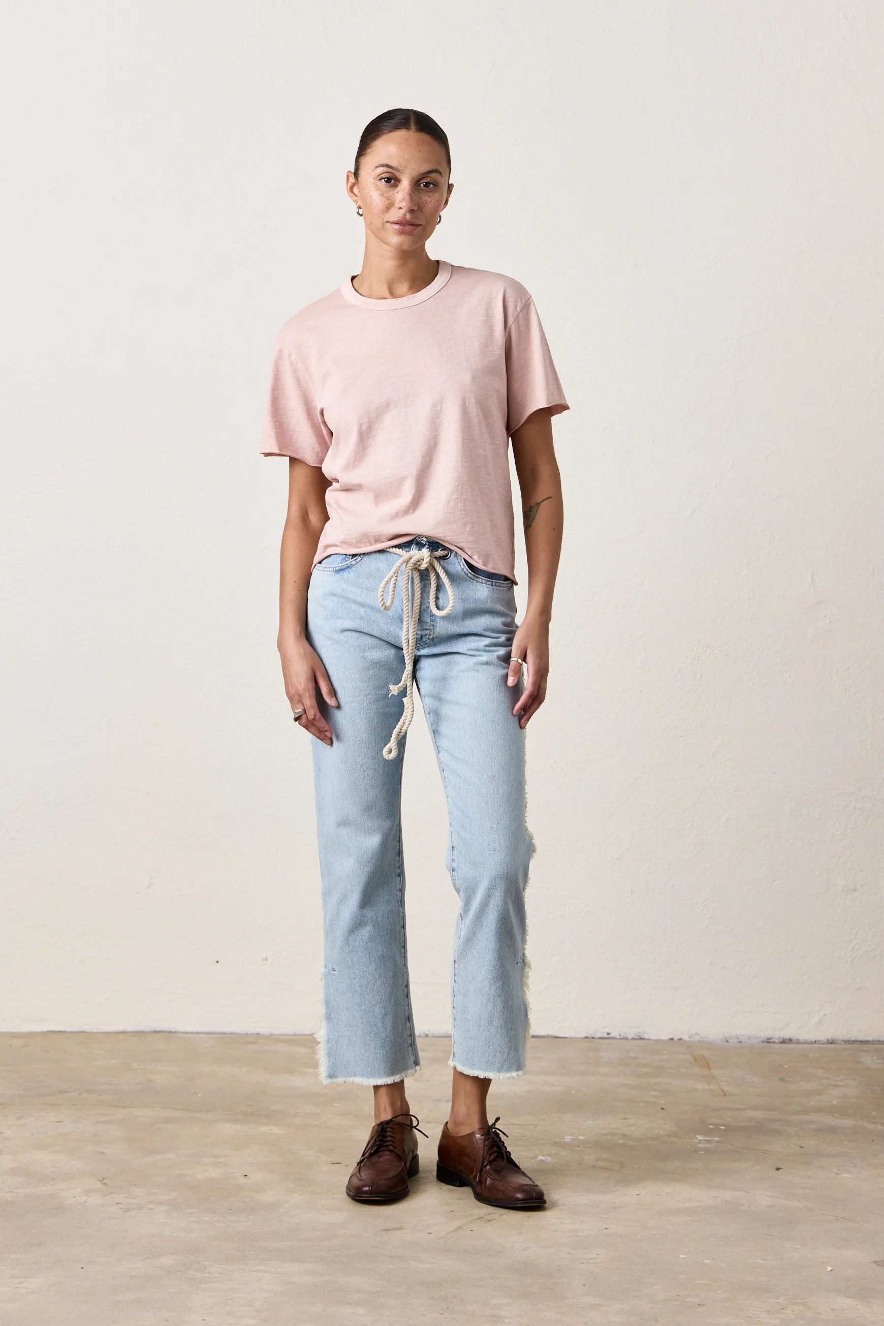 HARPER BOXY SLUB JERSEY TEE / ROSY - Renuaun