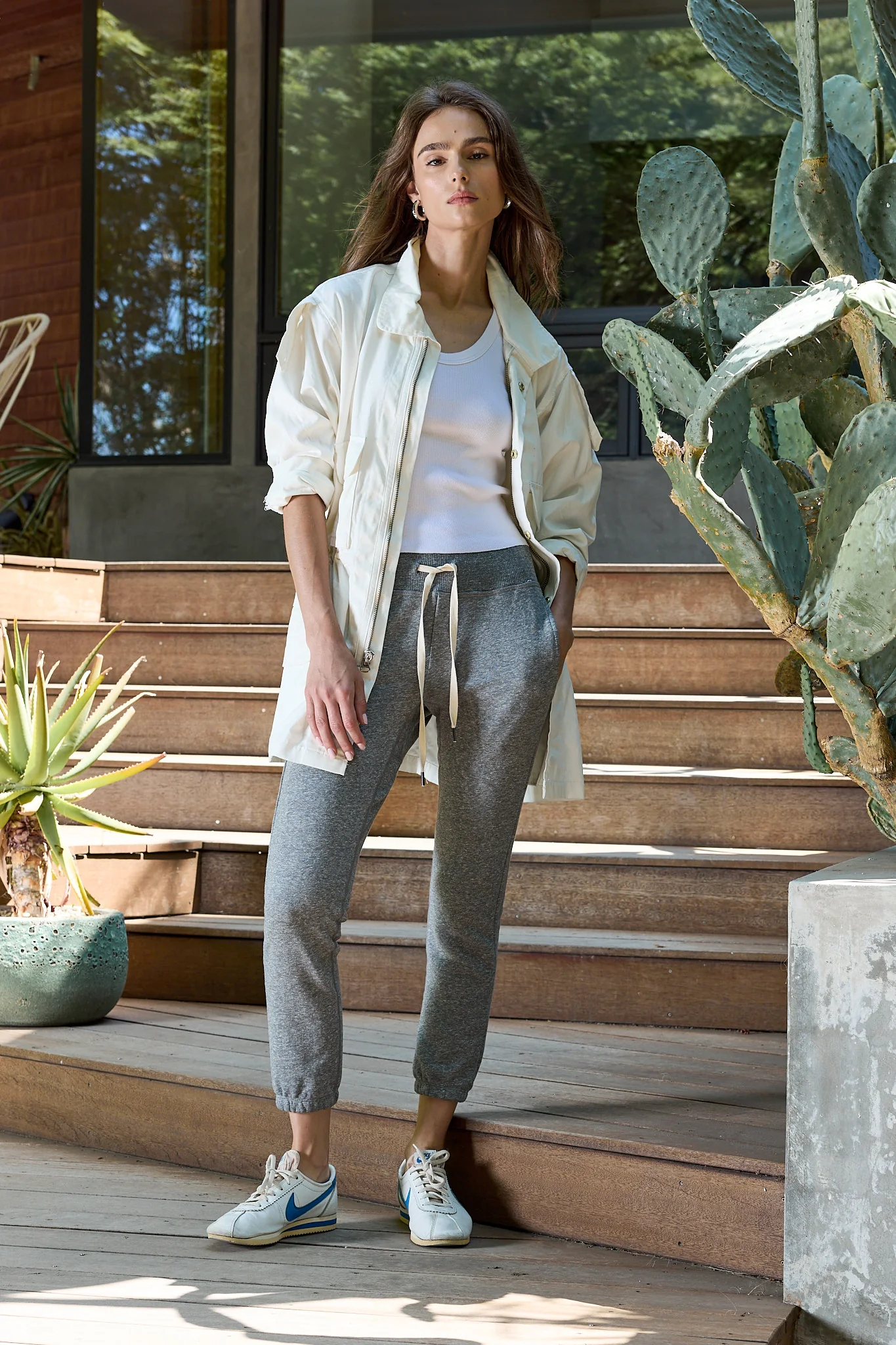 NSF Sayde Slim Melange Terry Sweatpant - Charcoal Heather Gray - Renuaun