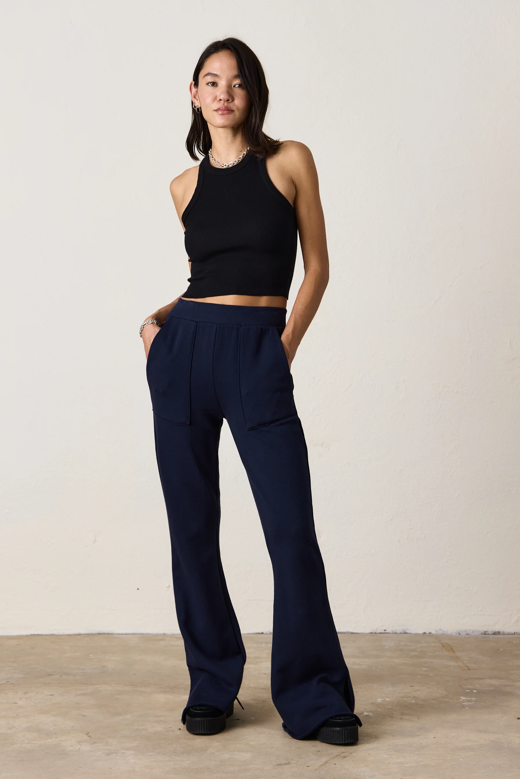 NSF Rusty Side Slit Loop Terry Sweatpant - Ink - Renuaun