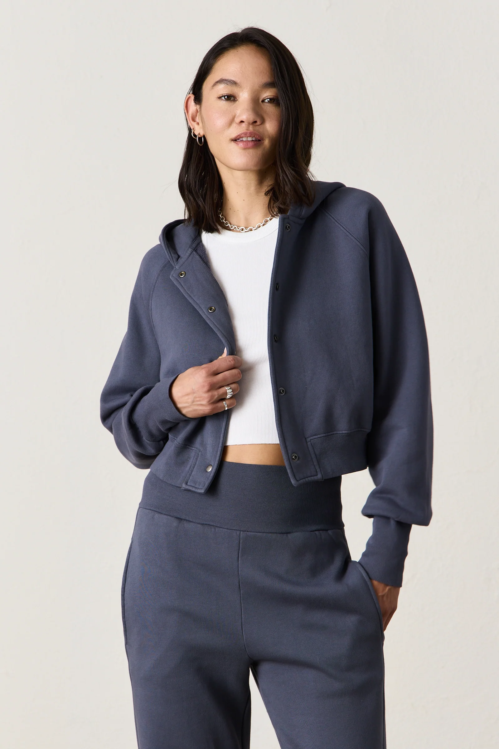 LUZ COZY FLEECE BOMBER JACKET / FUME - Renuaun