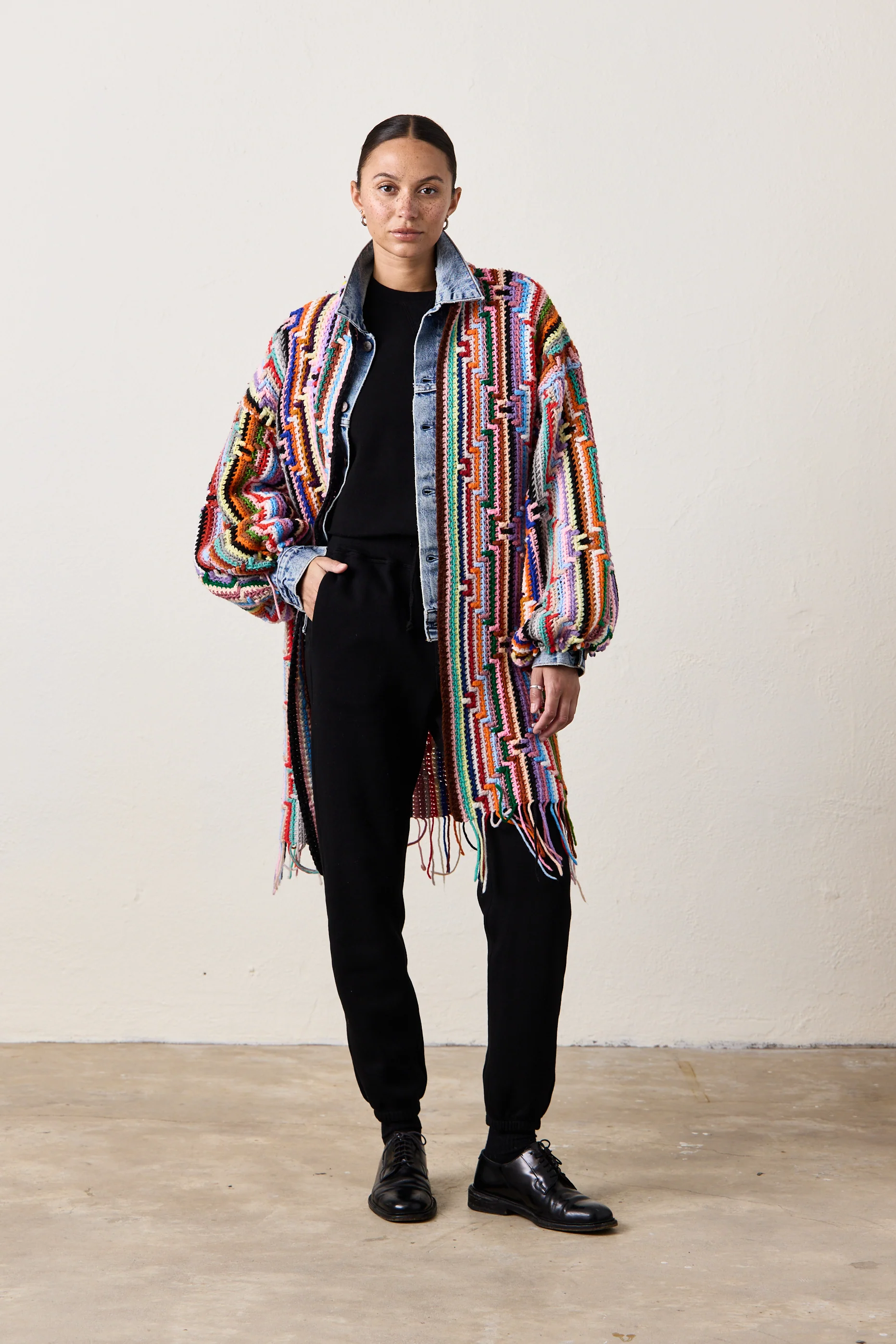 NSF X NM COCOON SWEATER / LAYERED ZIG ZAG - Renuaun