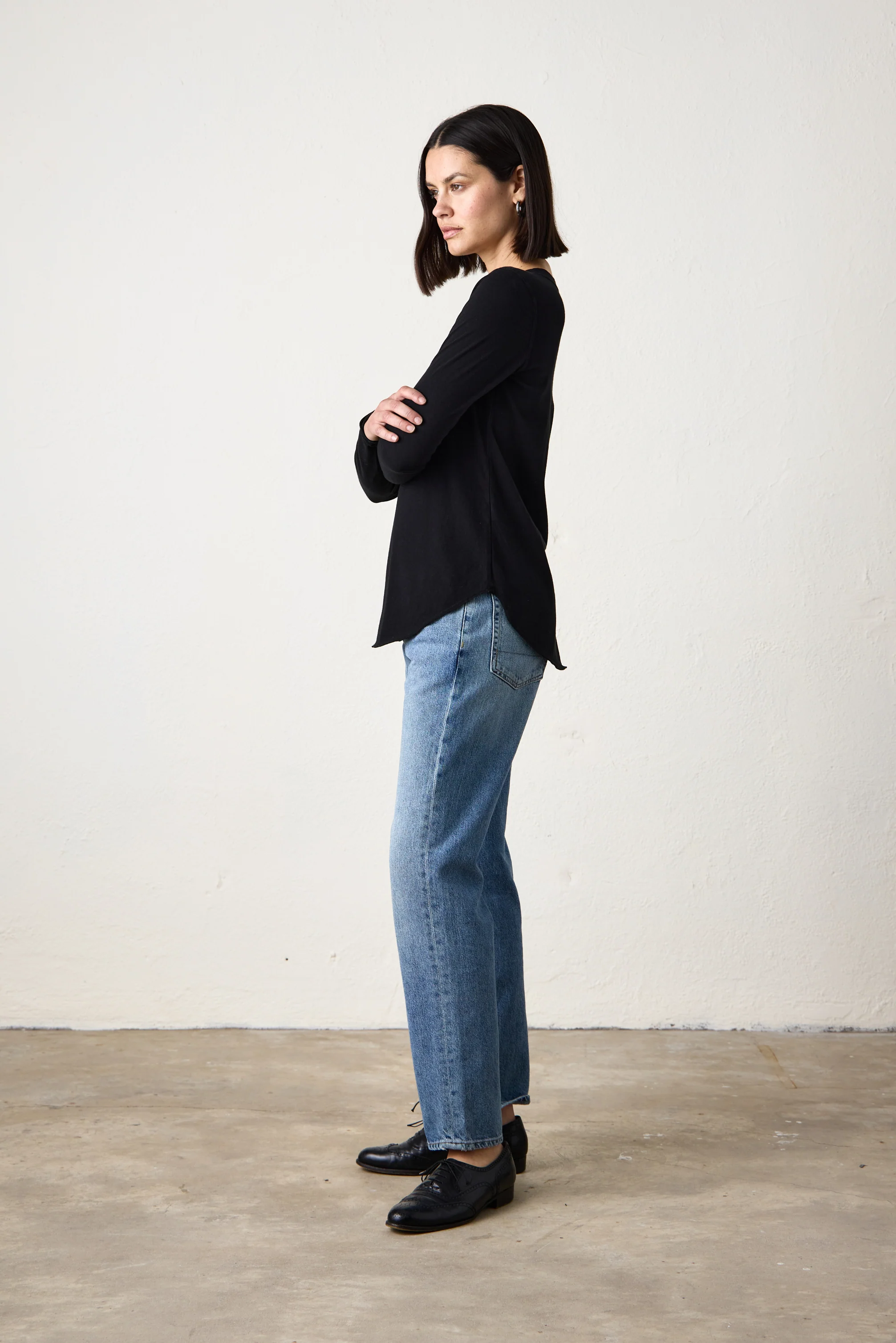 HAL FINE JERSEY HENLEY / BLACK - Renuaun