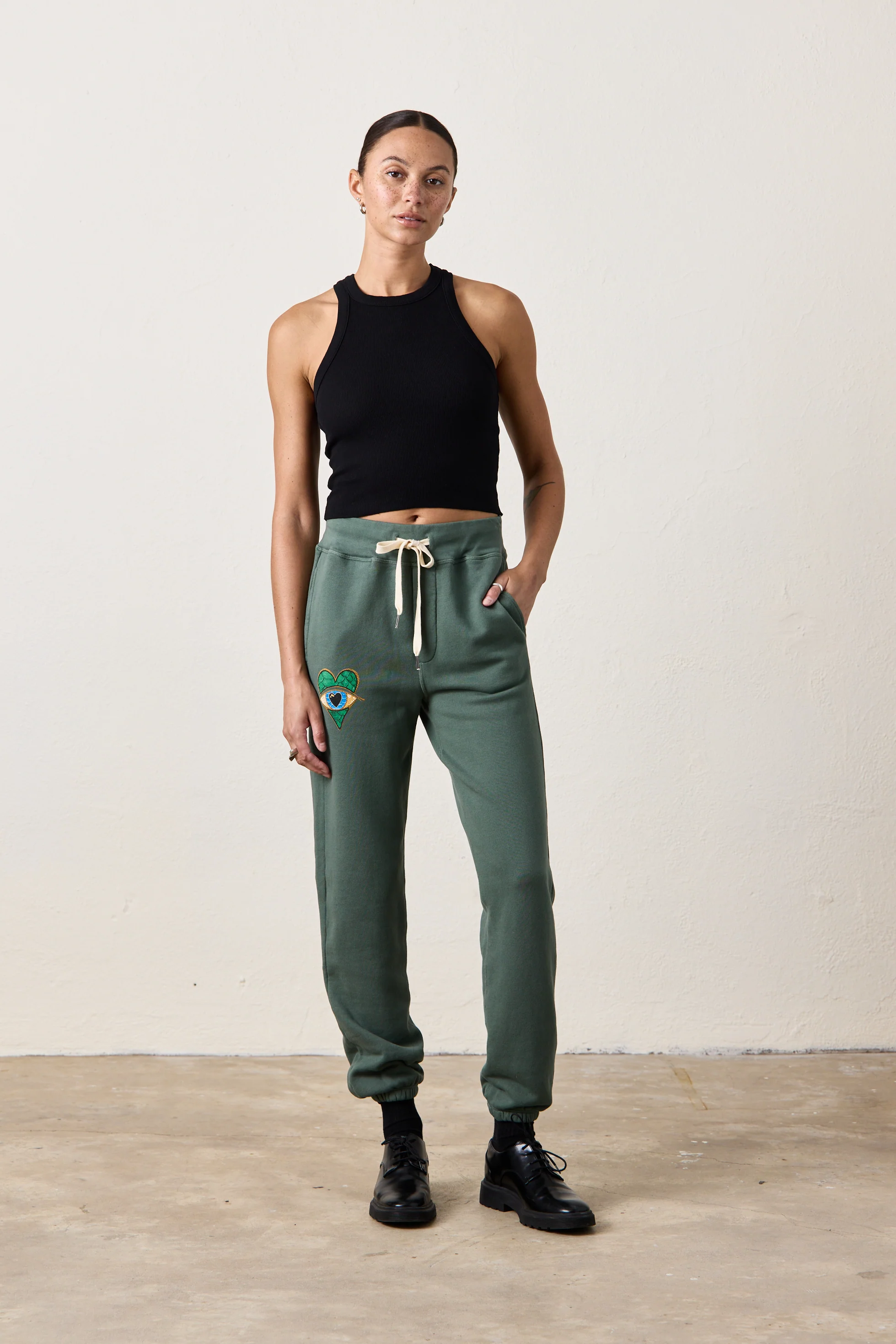 NSF X Jacquie Aiche - Down To Earth Loop Terry Hoodie - Sage - Renuaun