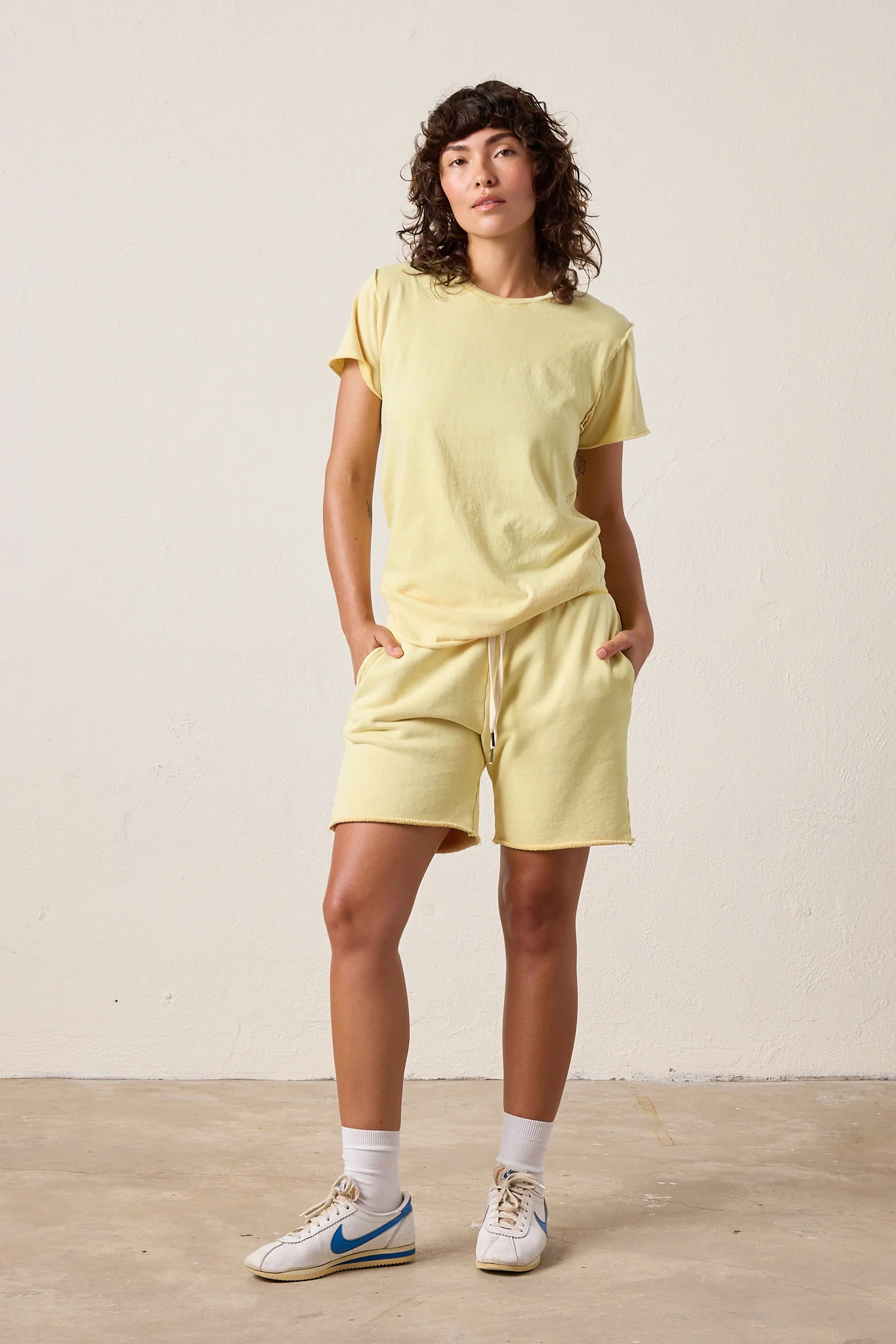 NSF Mason Relaxed Fit Fine Jersey Tee - Lemon Perl - Renuaun