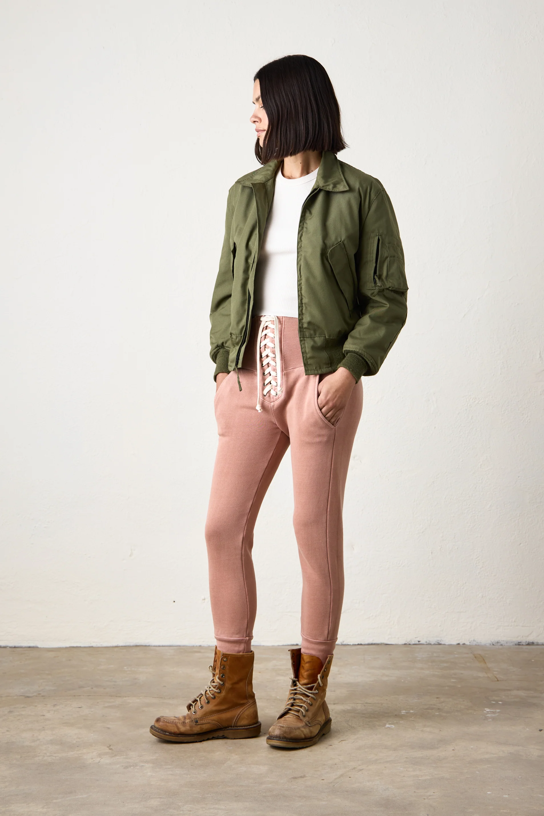 NSF Maren Corset Loop Terry Sweatpant - Italian Clay - Renuaun