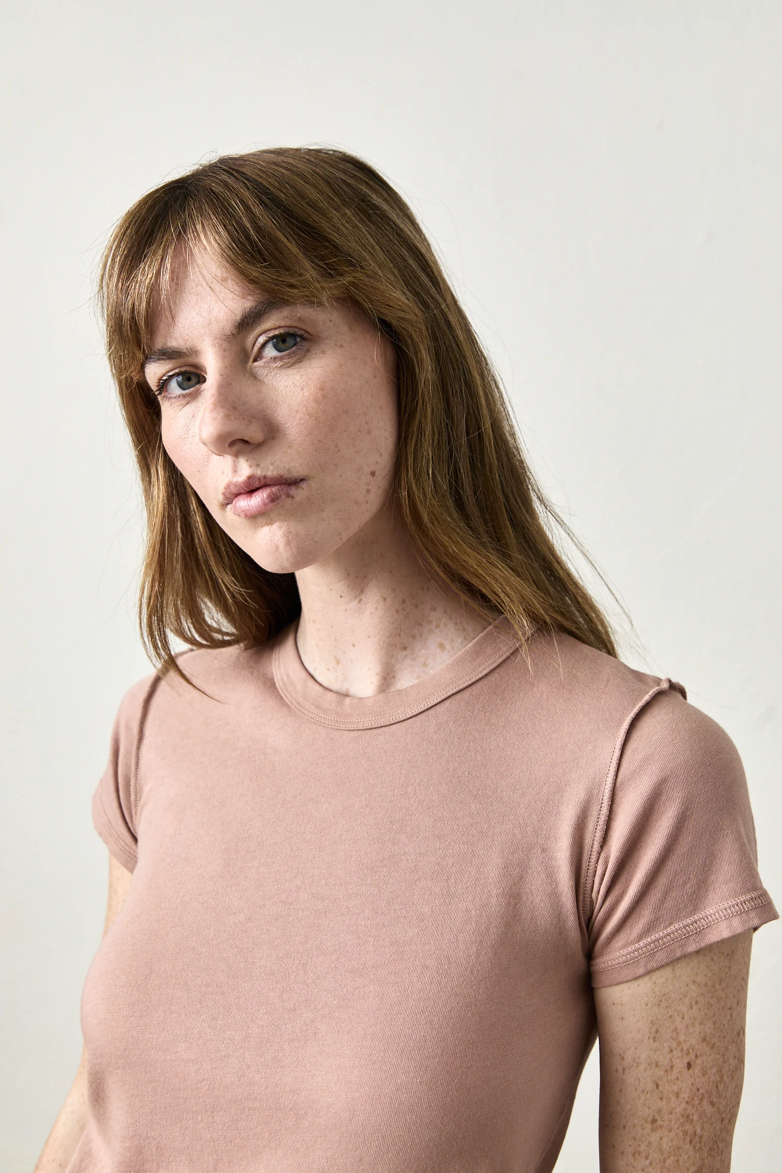 NSF Alessi Shrunken Fine Jersey Tee - Blush - Renuaun