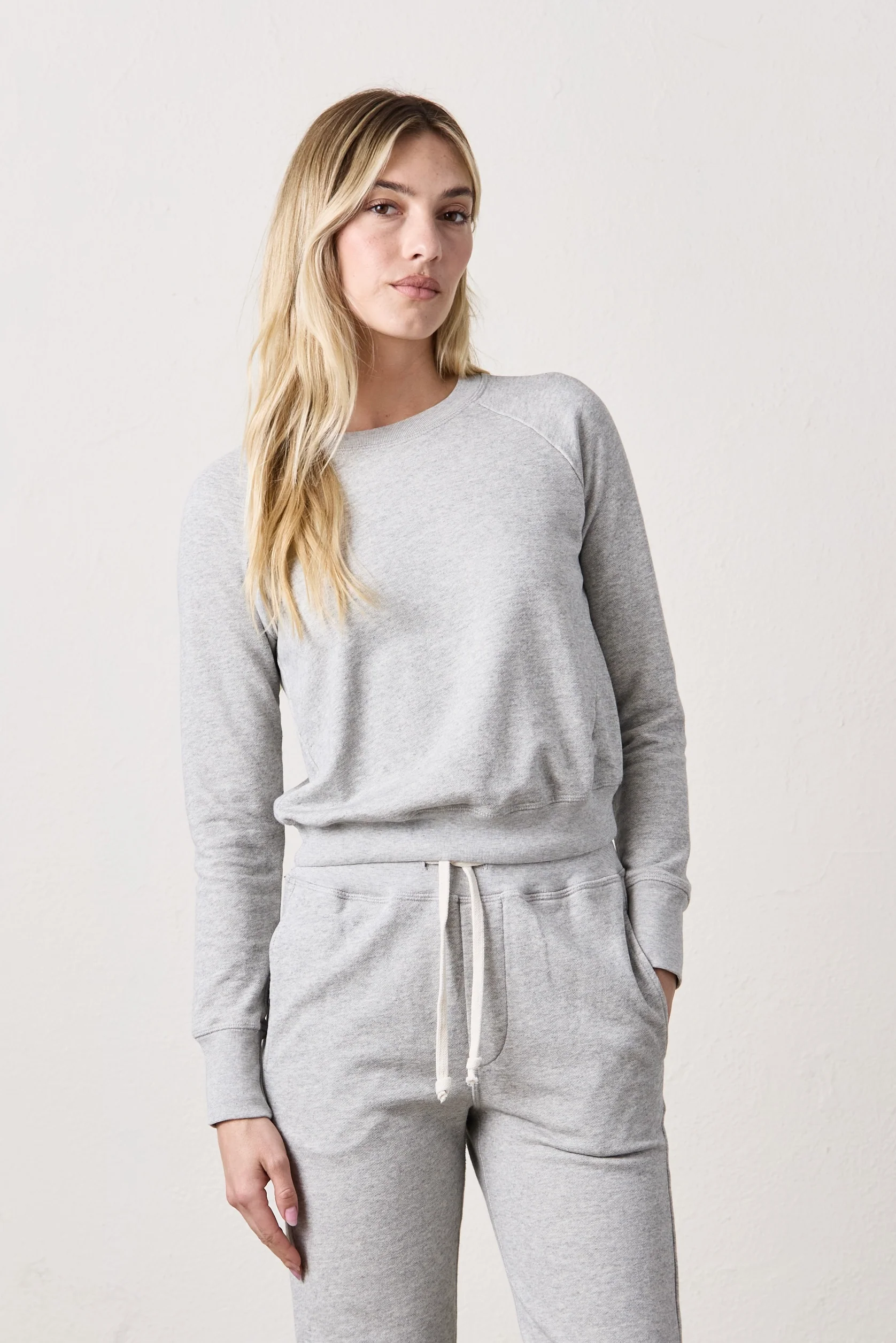 NSF Saguro Chic Vintage Terry Sweatshirt - Heather Grey - Renuaun