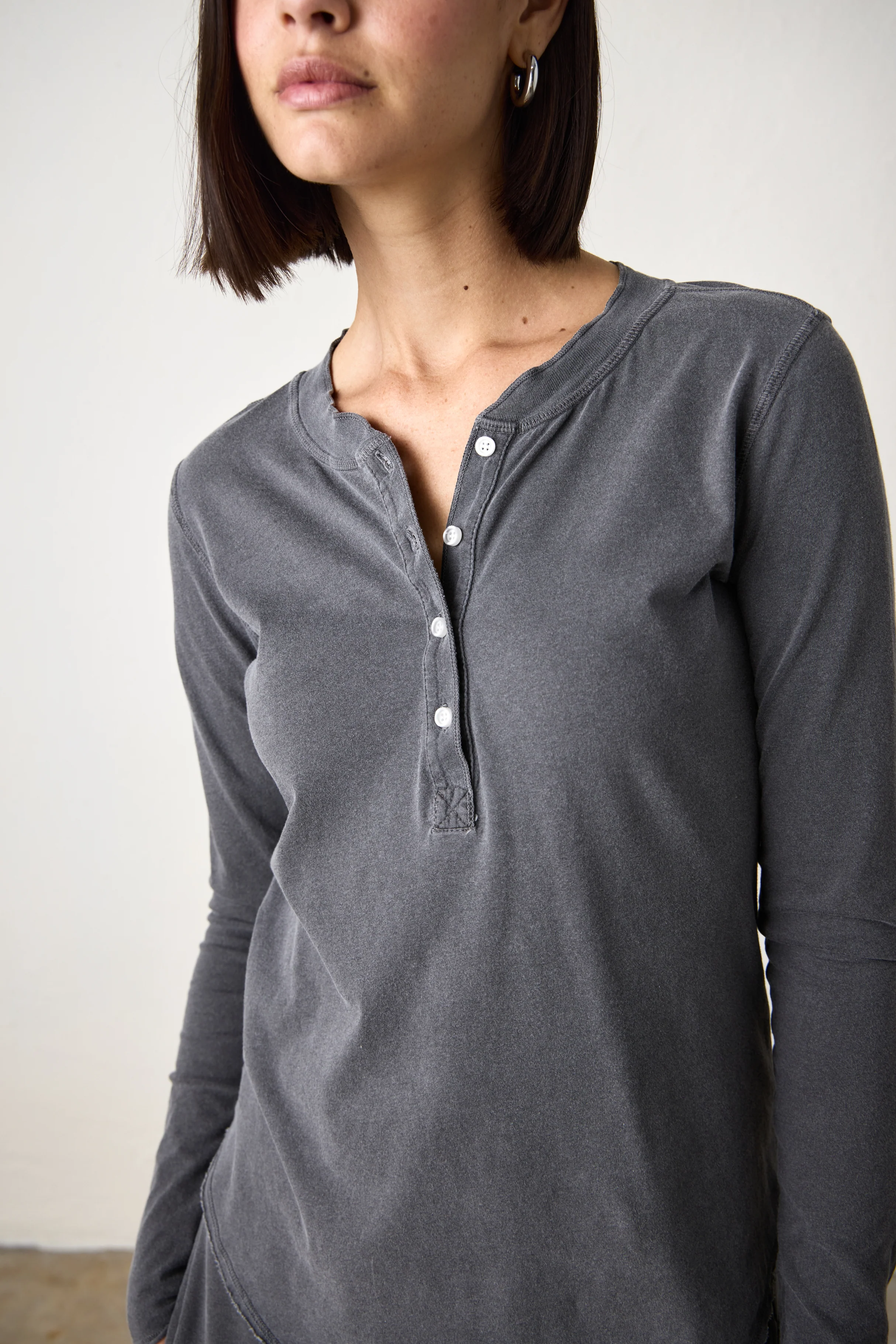 HAL FINE JERSEY HENLEY / FADED BLACK - Renuaun