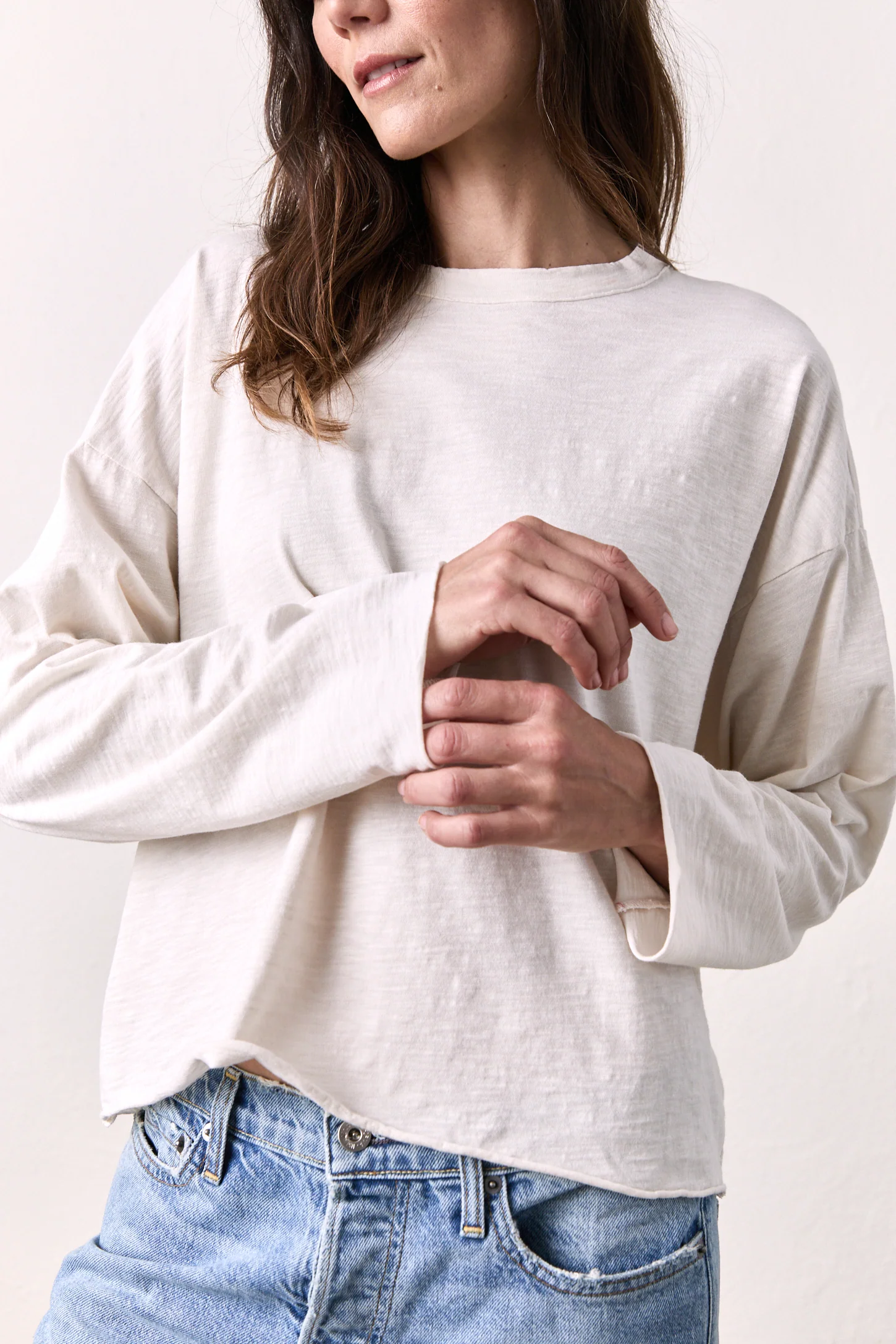 LOFFLER SLUB JERSEY BOXY TEE / SOFT WHITE - Renuaun