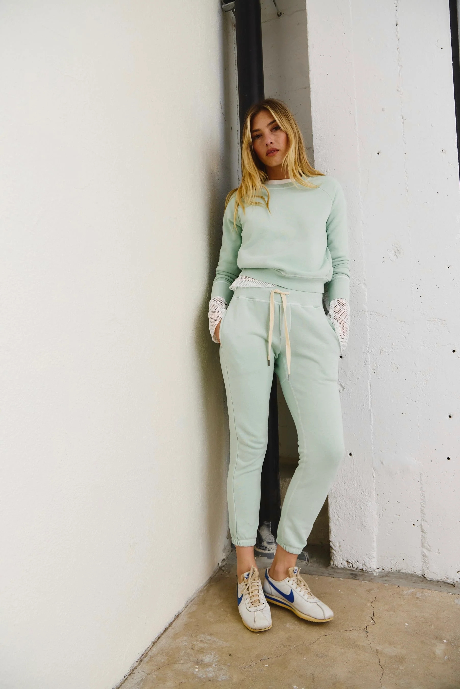 NSF Sayde Slim Loop Terry Sweatpant - Mint - Renuaun