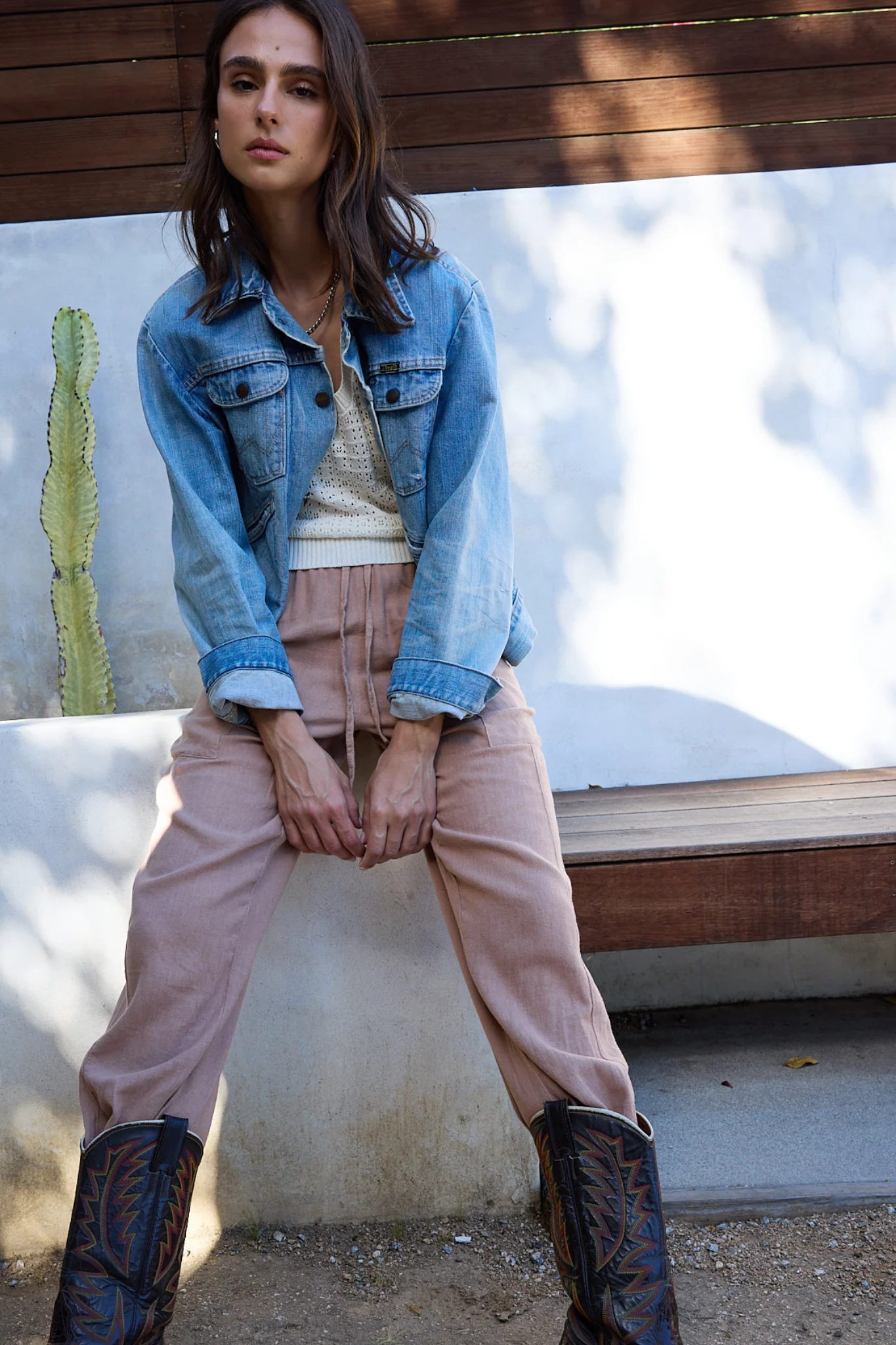 NSF Sydney Wide Leg Linen Viscose Pant - Taupe - Renuaun