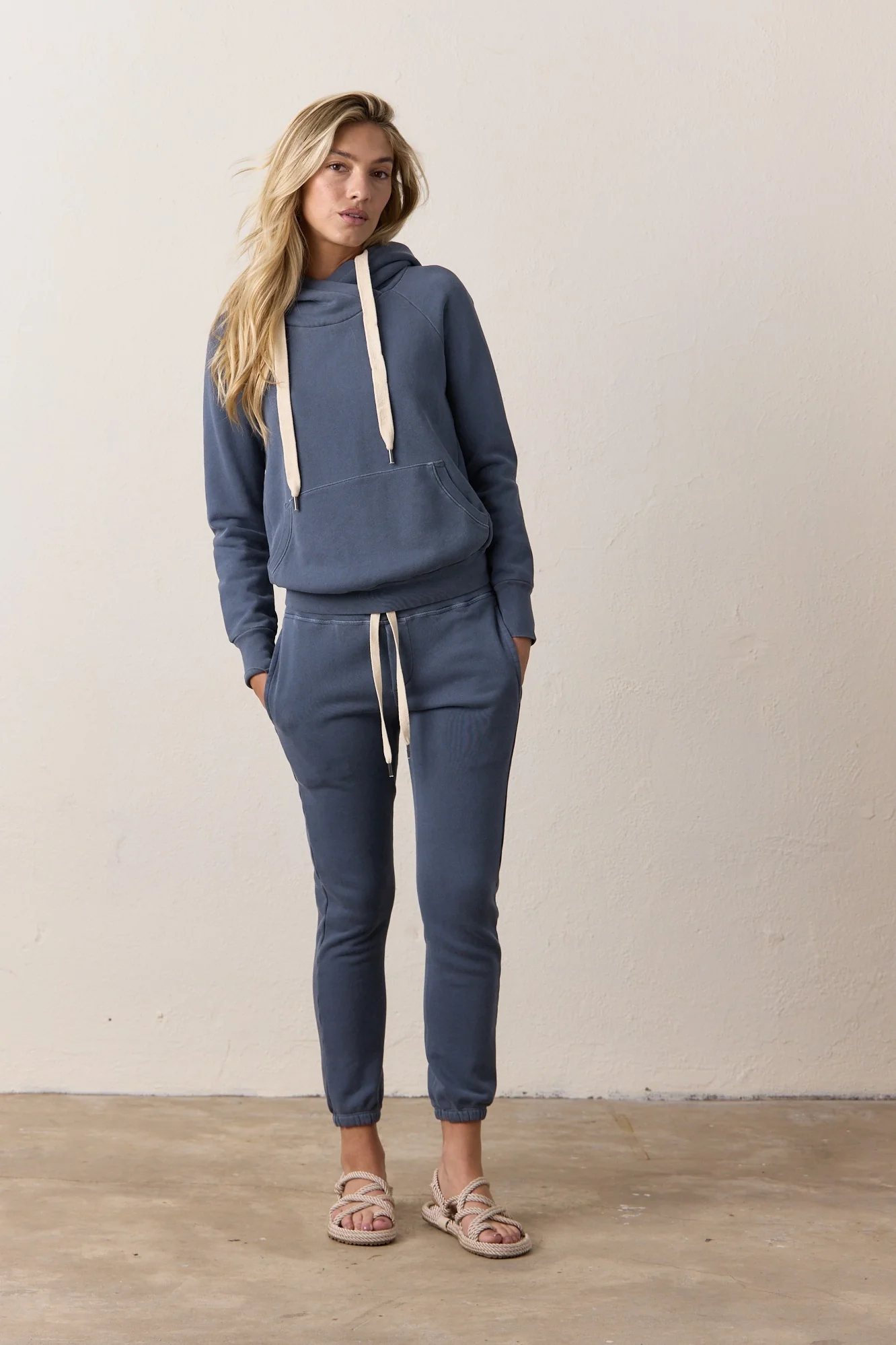 NSF Sayde Slim Loop Terry Sweatpant - Faded Neo Blue - Renuaun