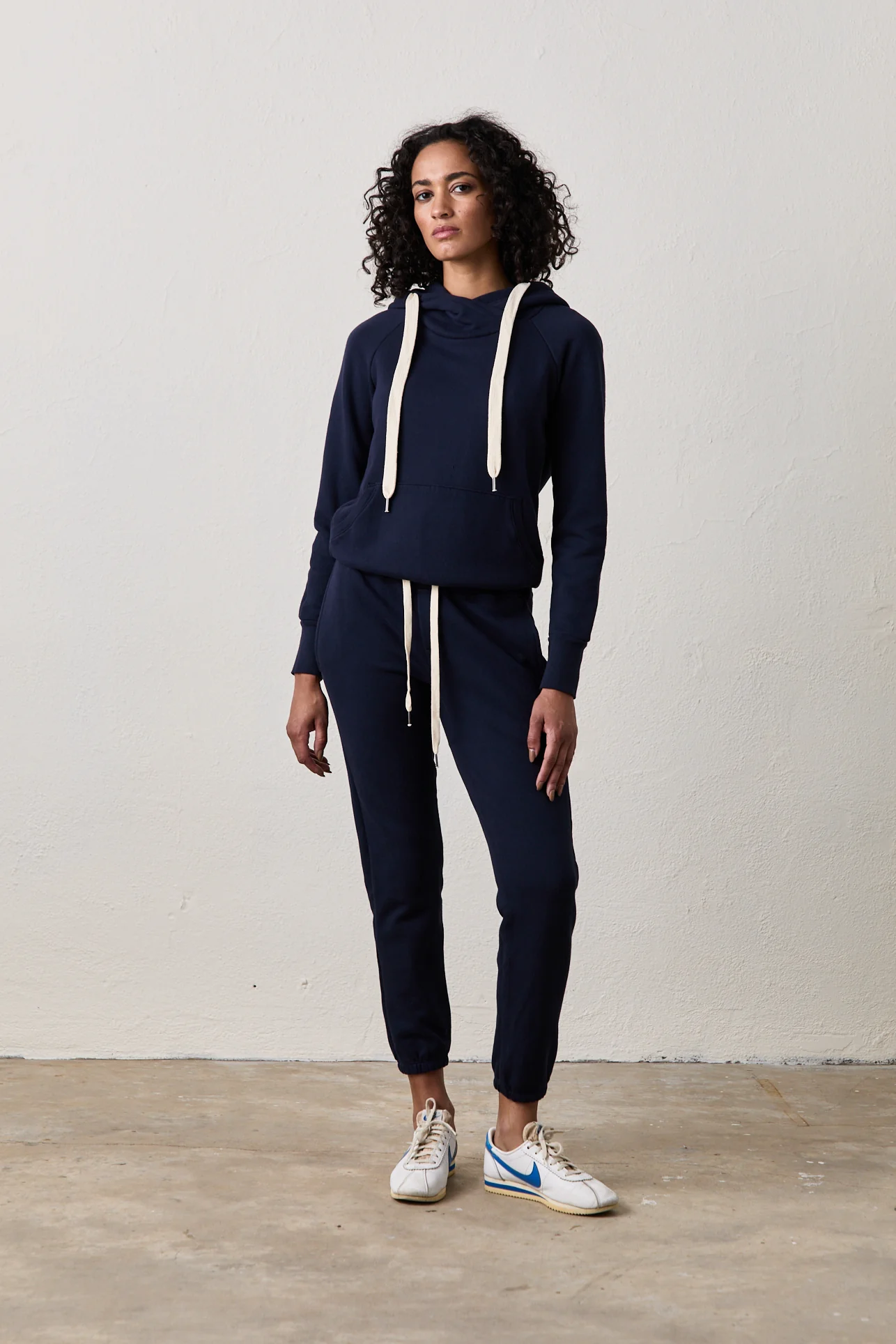 NSF Lisse Fitted Loop Terry Hoodie - Ink - Renuaun