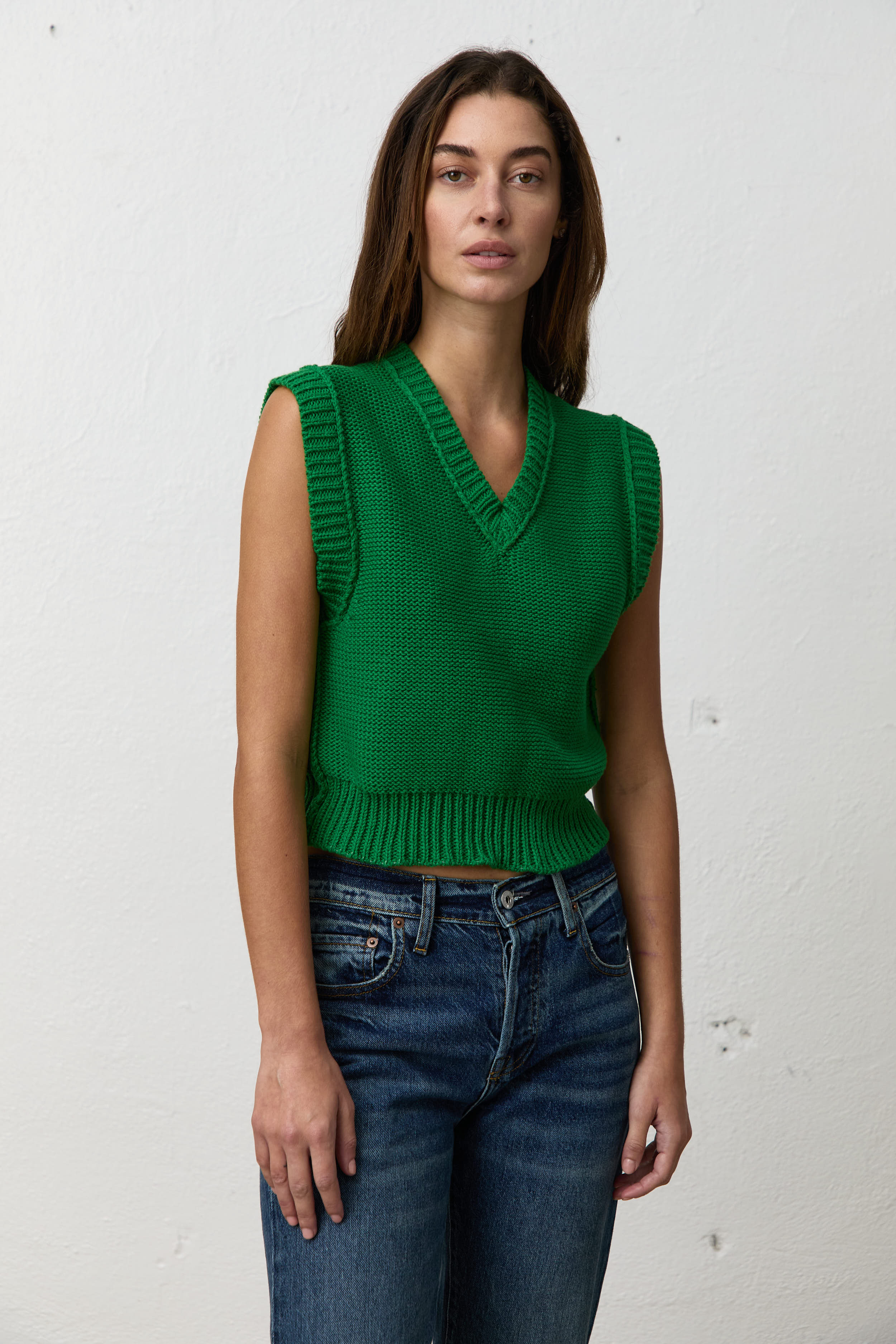 NSF Cruz Shrunken Vest / Kelly Green - Renuaun