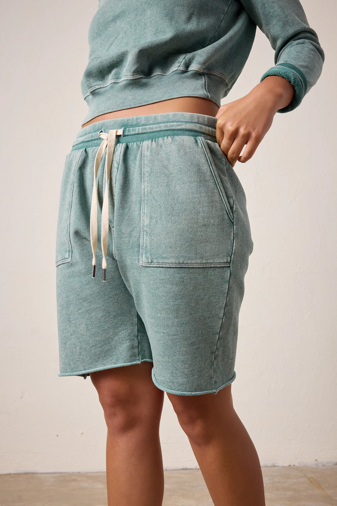 NSF Jen Vintage Terry Short - Teal Perl Heather - Renuaun