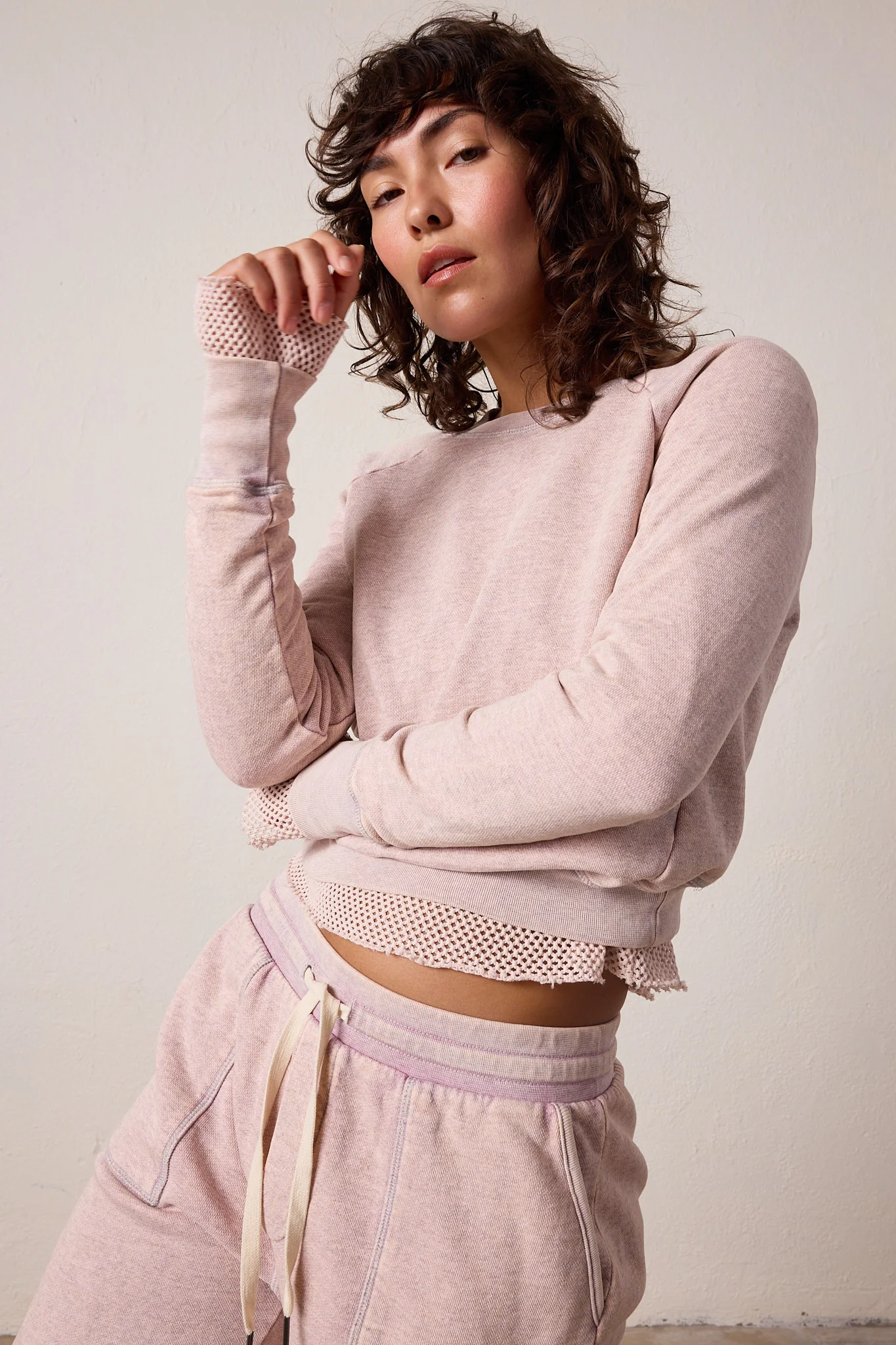 NSF Saguro Chic Vintage Terry Sweatshirt - Pink Perl Heather - Renuaun