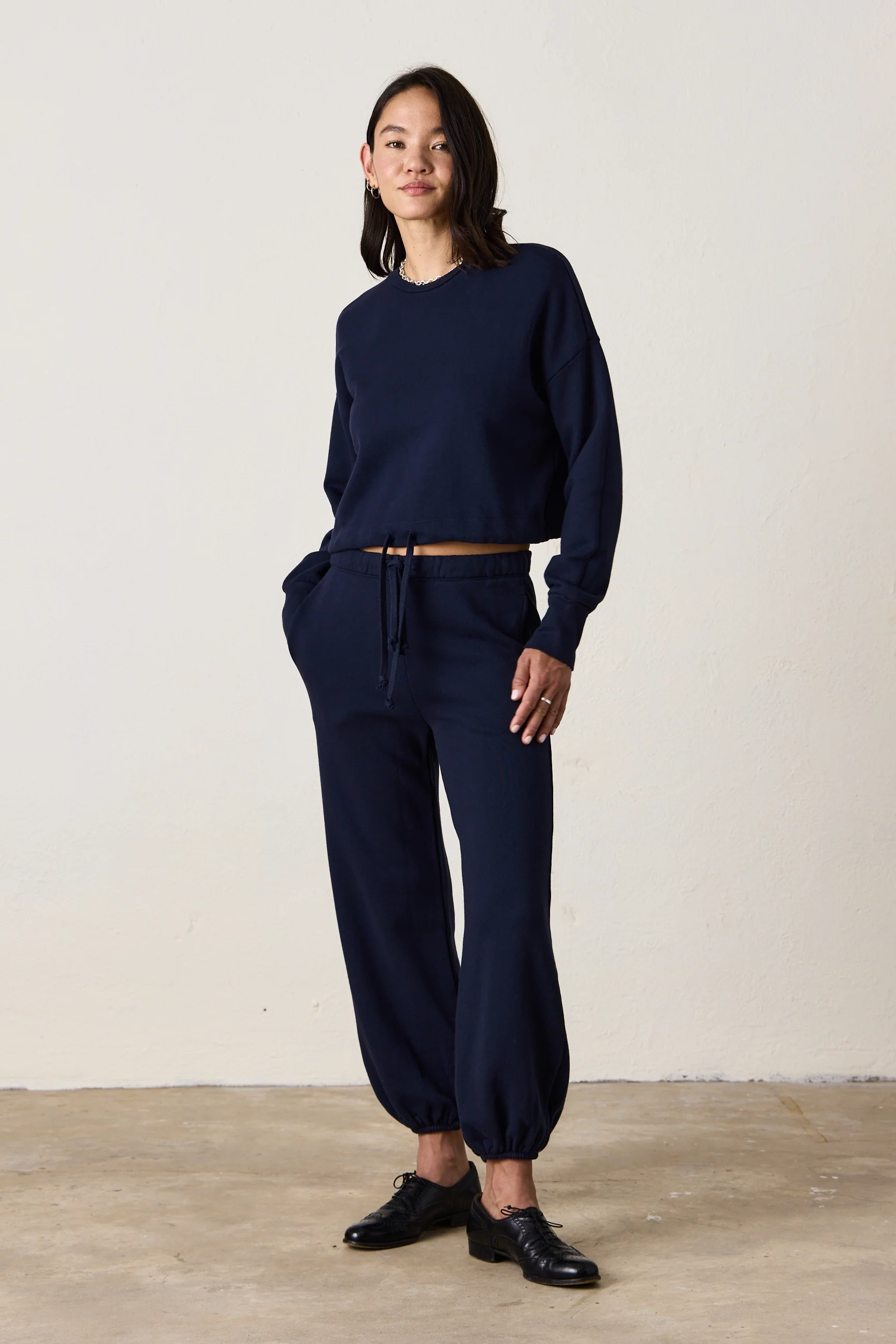 NSF Zuma Cinch Waist Loop Terry Sweatshirt - Ink - Renuaun