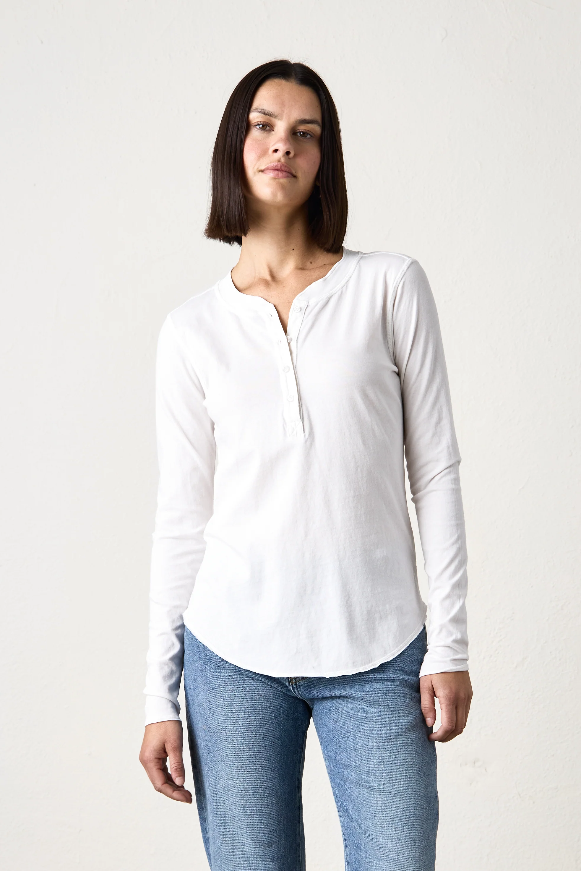 HAL FINE JERSEY HENLEY / SOFT WHITE - Renuaun