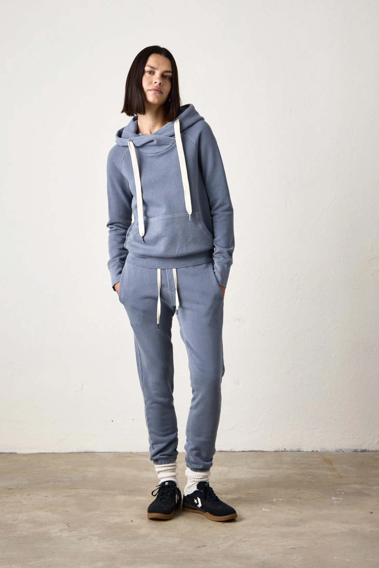 NSF Sayde Slim Loop Terry Sweatpant - Heather Indigo - Renuaun