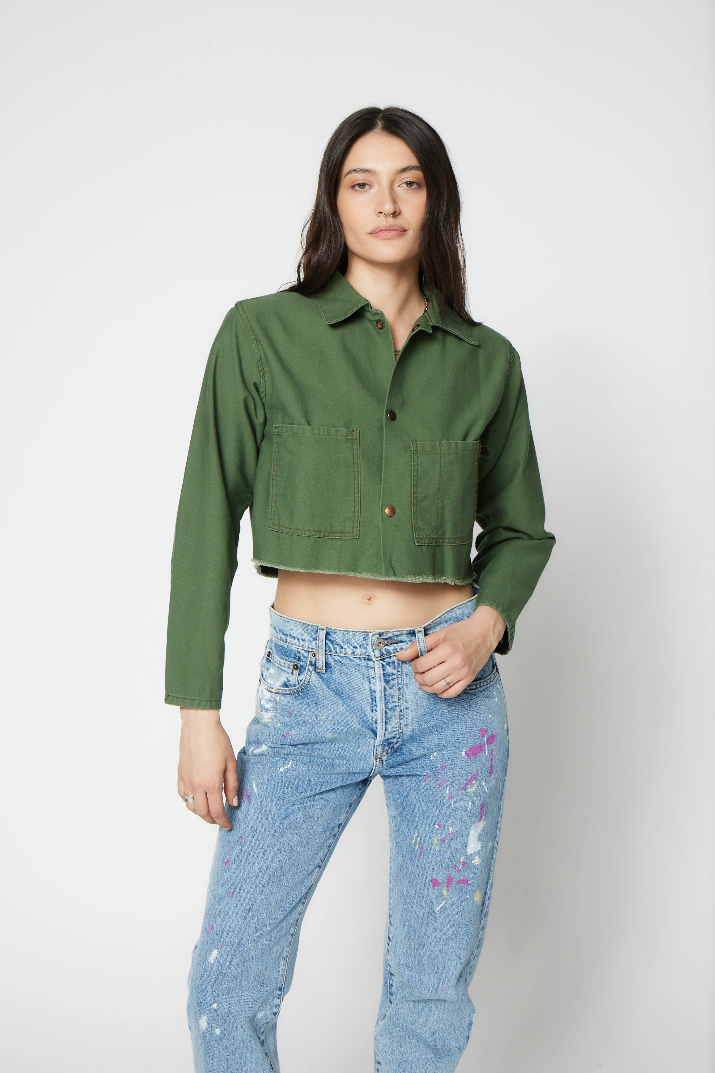 NSF SRPLS Cut Off Chore Coat - Sage - Renuaun