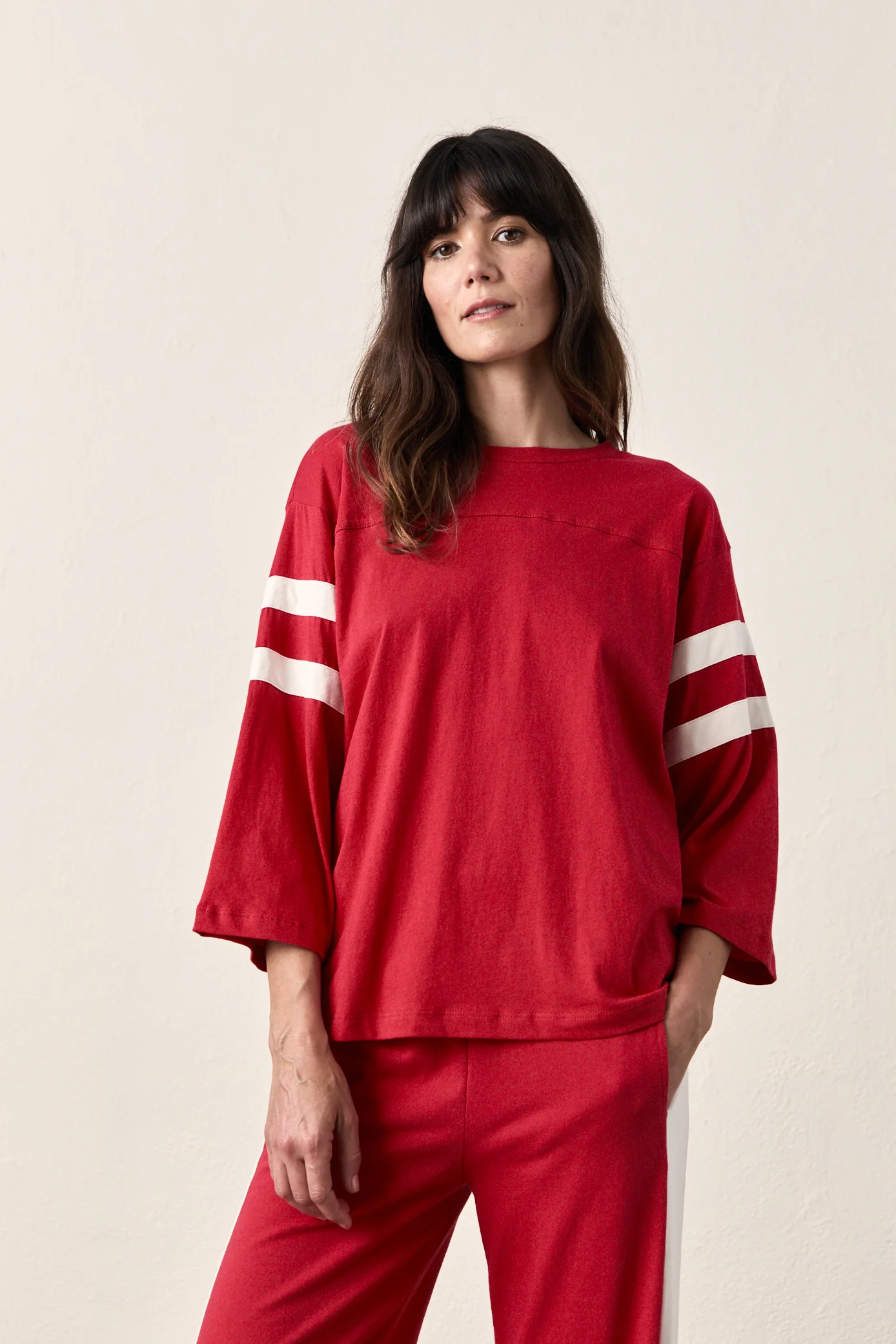 HART FINE JERSEY FOOTBALL TEE / RED/IVORY - Renuaun