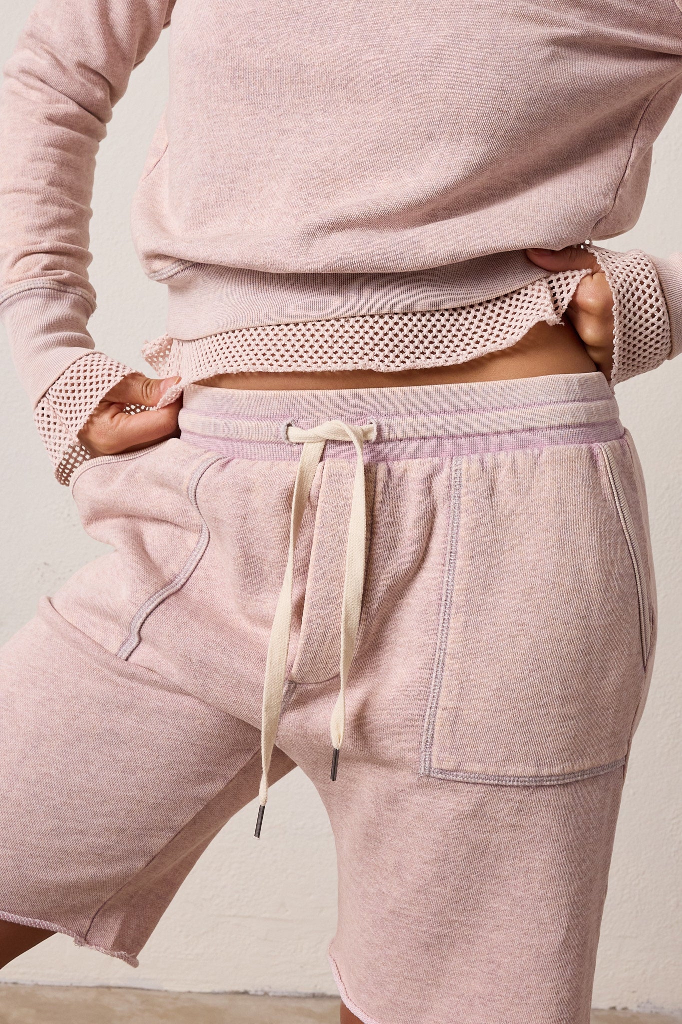 NSF Jen Vintage Terry Short - Pink Perl Heather - Renuaun