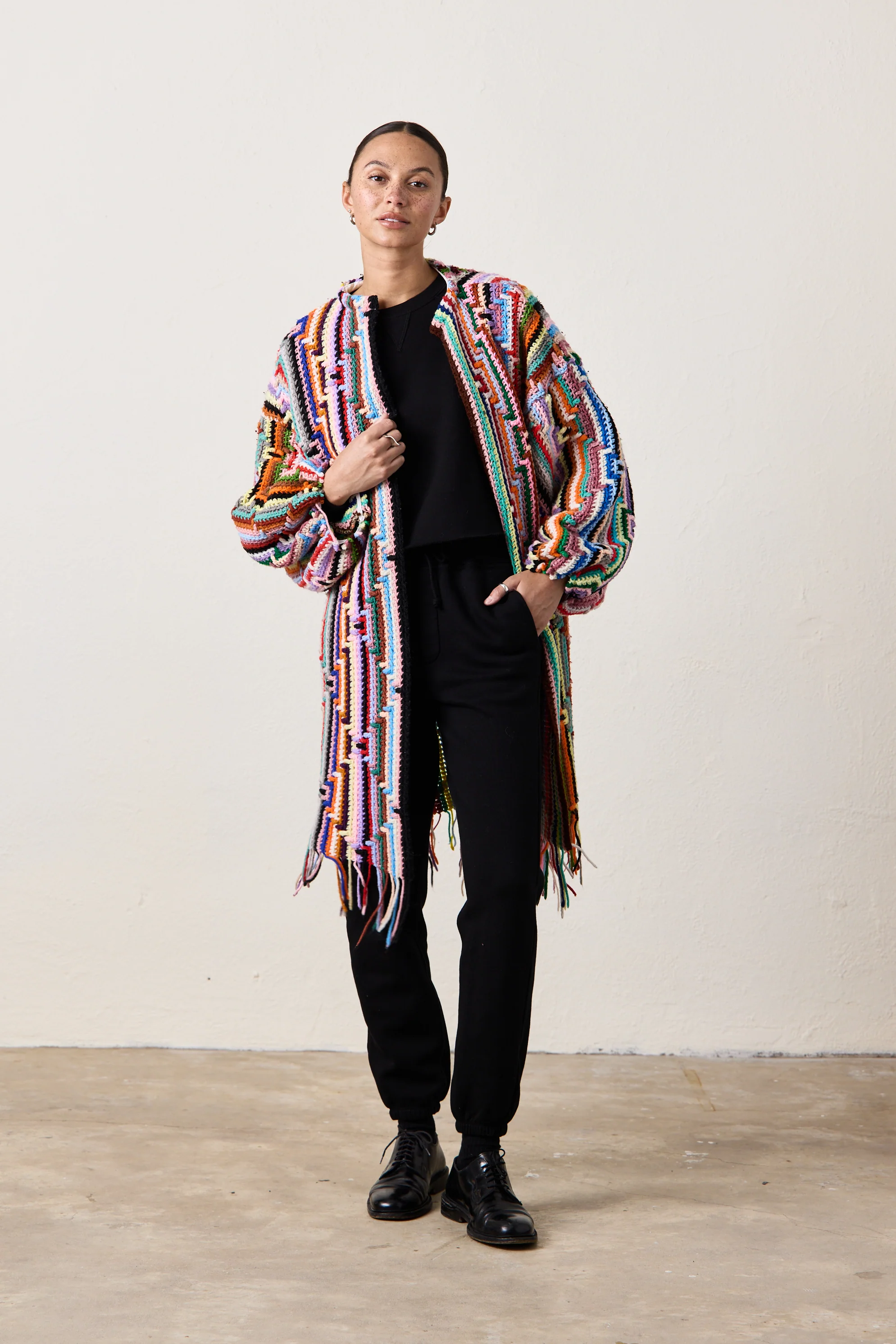 NSF X NM COCOON SWEATER / LAYERED ZIG ZAG - Renuaun