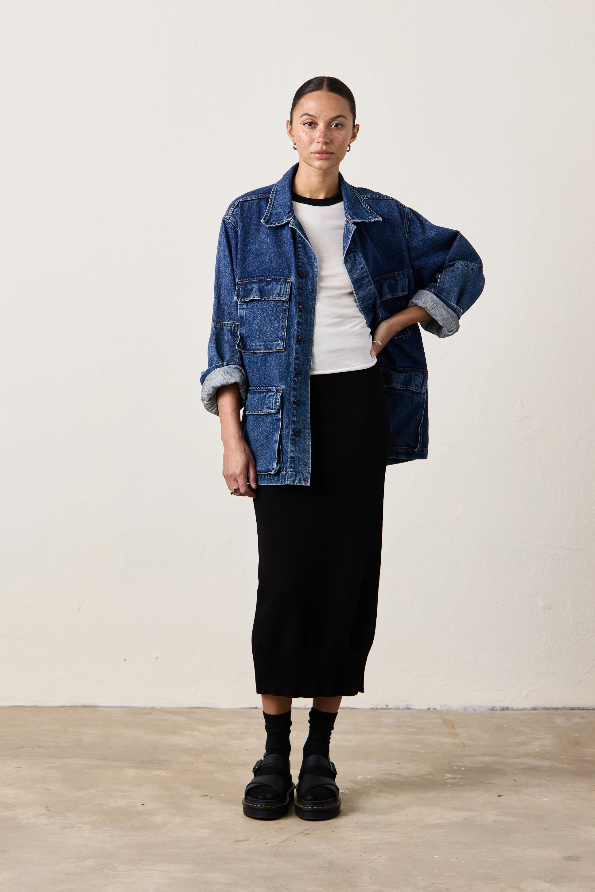ROMEO OVERSIZED DENIM JACKET / BARNES WASH - Renuaun