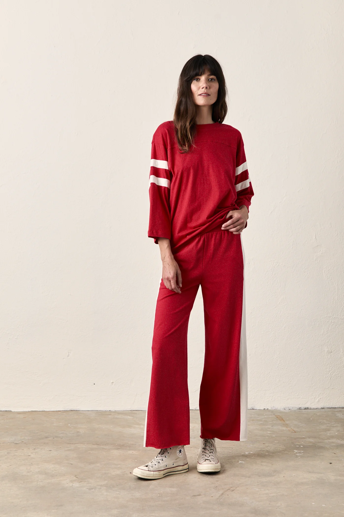 HART FINE JERSEY FOOTBALL TEE / RED/IVORY - Renuaun