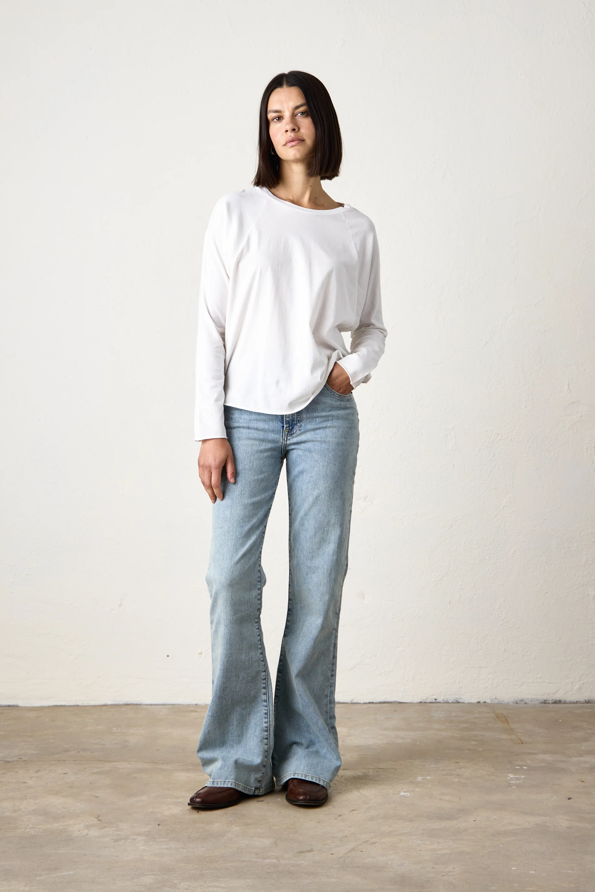 BROCK FINE JERSEY DOLMAN TEE / SOFT WHITE - Renuaun