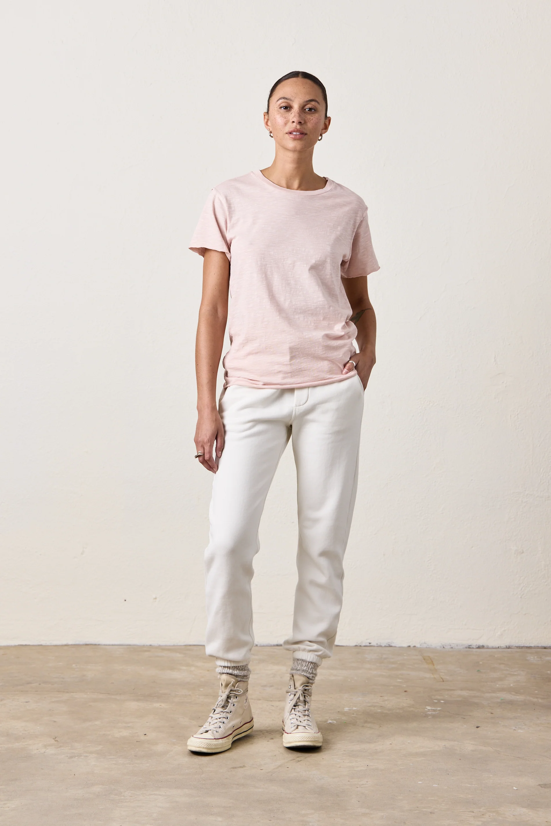 MOORE RELAXED SLUB JERSEY TEE / ROSY - Renuaun