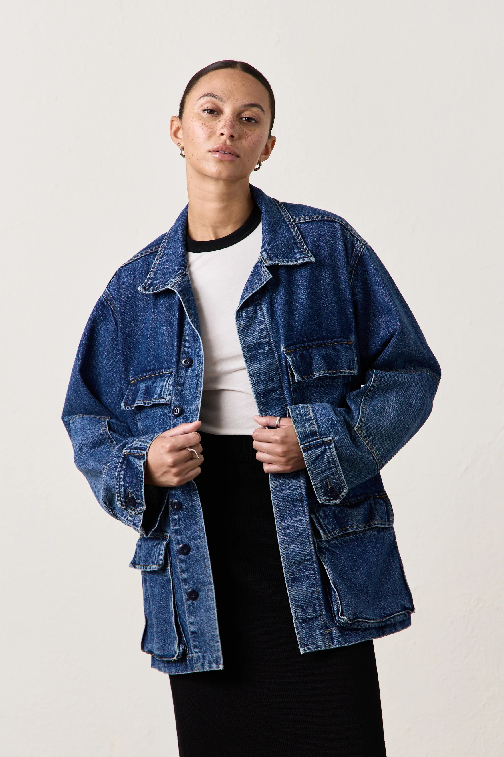 ROMEO OVERSIZED DENIM JACKET / BARNES WASH - Renuaun