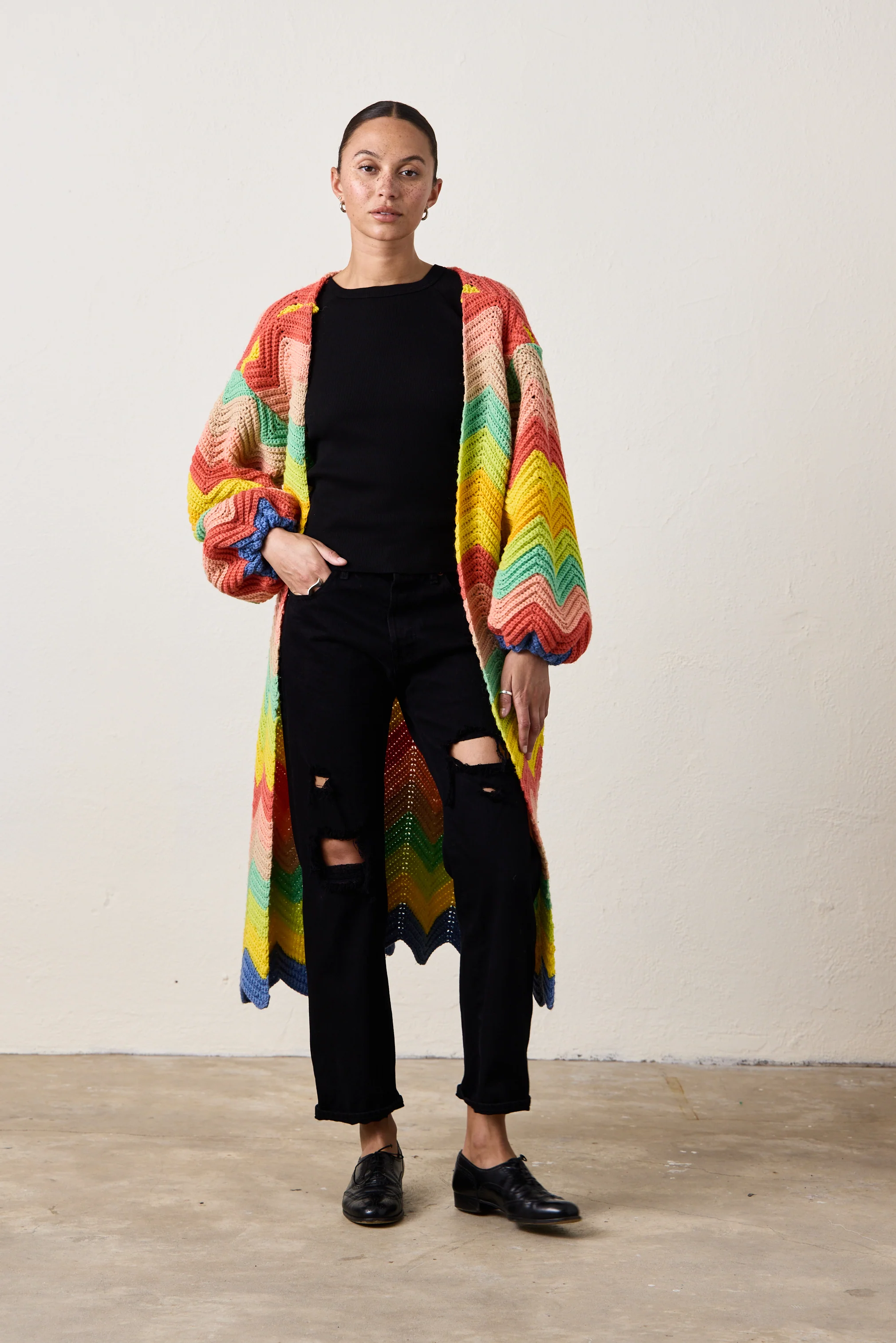 NSF X NM COCOON SWEATER / ZIG ZAG PUNCH - Renuaun