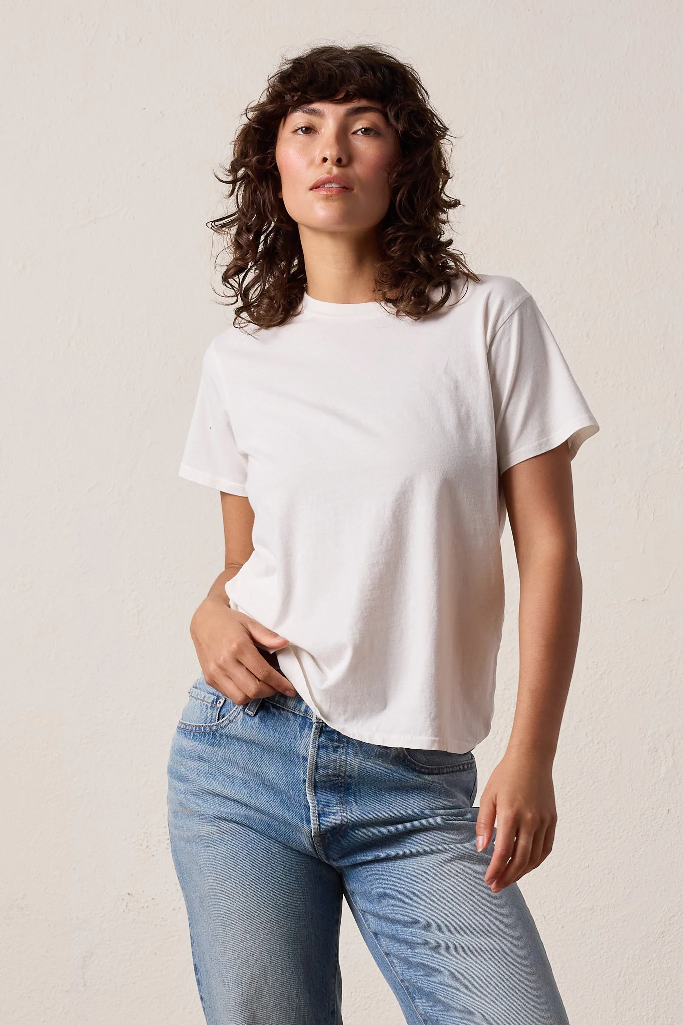 NSF Billy Relaxed Fine Jersey Tee - Soft White - Renuaun