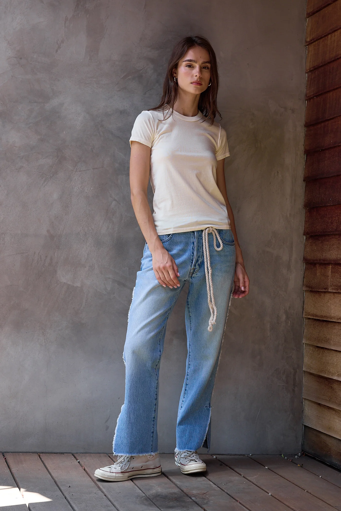 NSF Alessi Shrunken Fine Jersey Tee - Lemonade - Renuaun