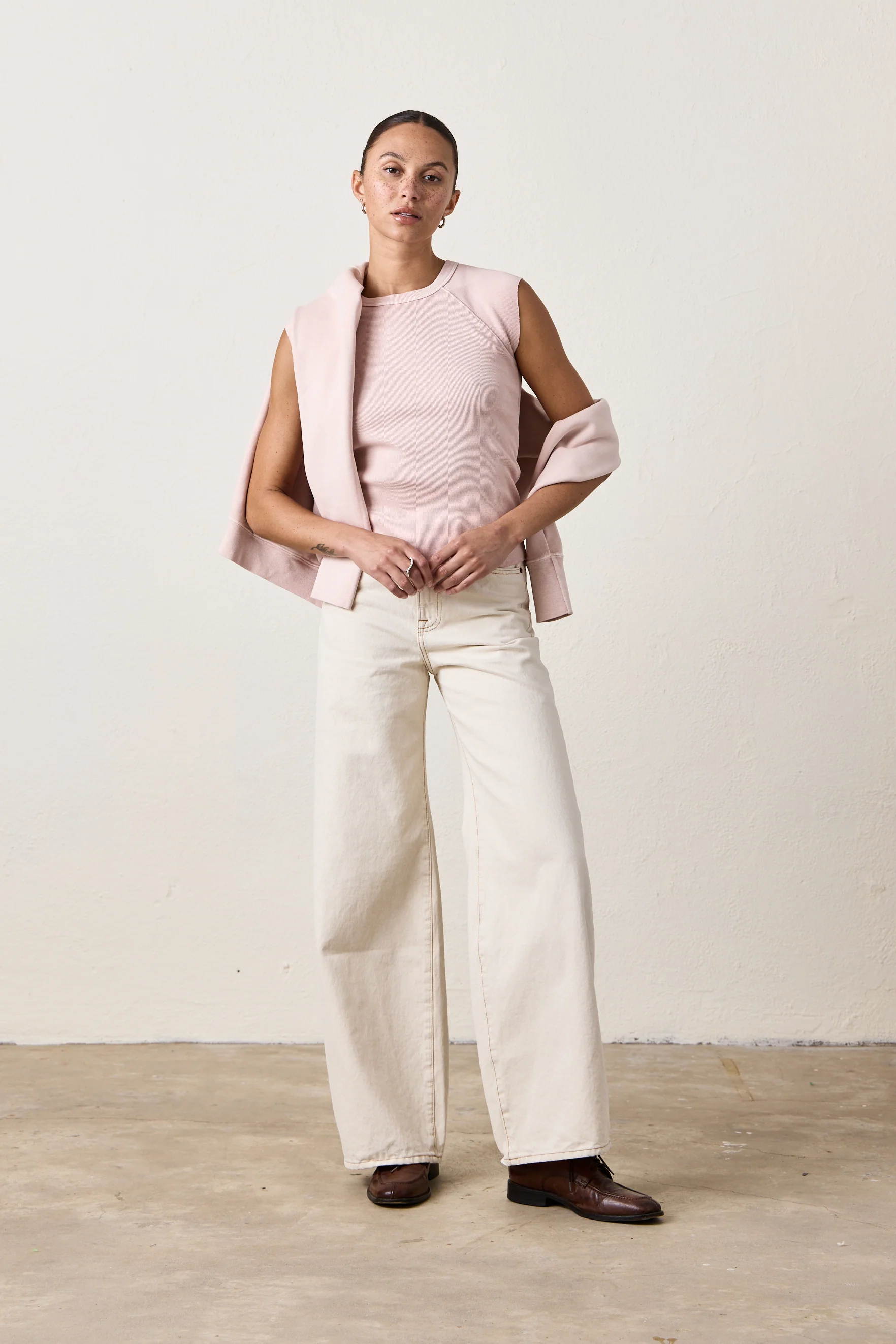 CHLOE FITTED RIB TEE / ROSY - Renuaun