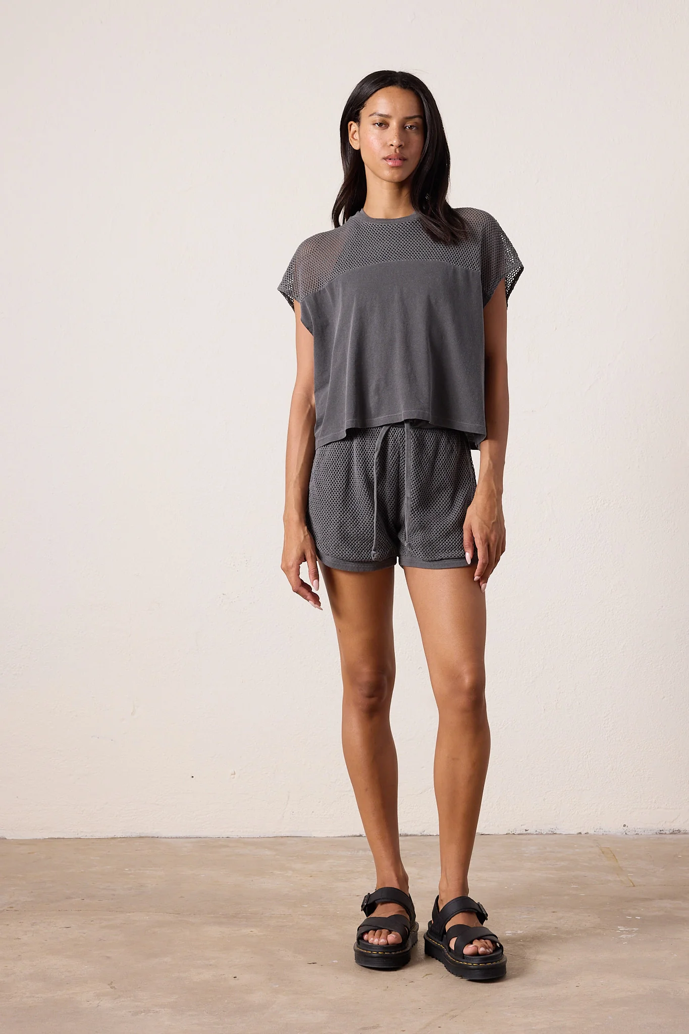NSF Tucker Jersey Lined Mesh Short - Faded Black - Renuaun